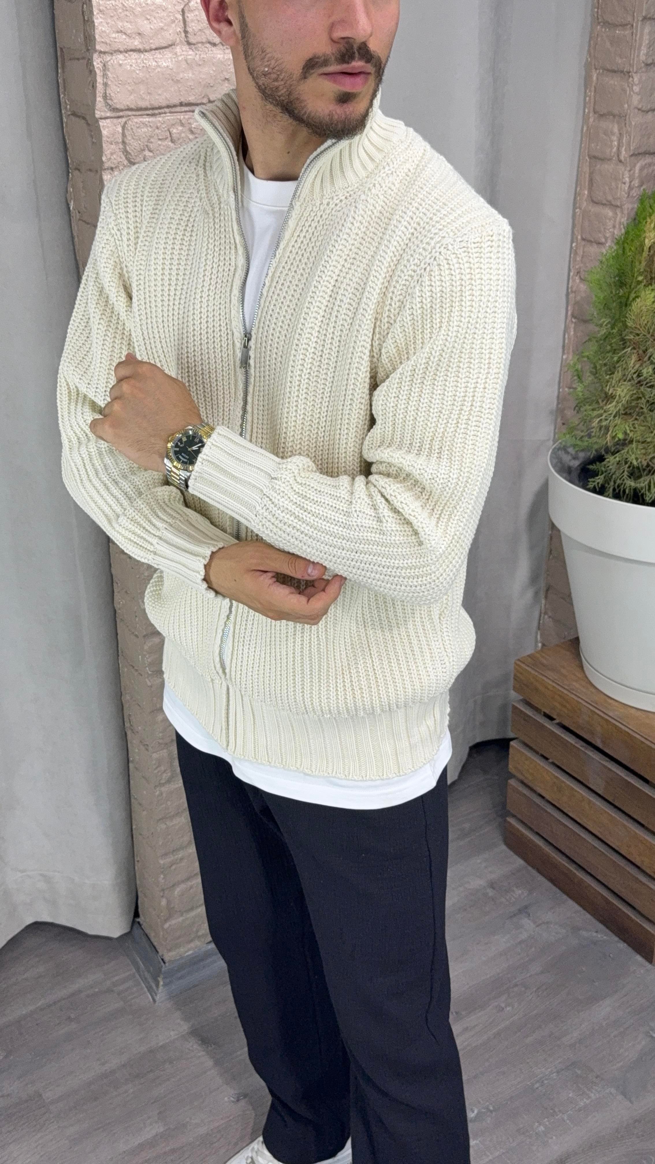 Oversize Fermuarlı Hırka