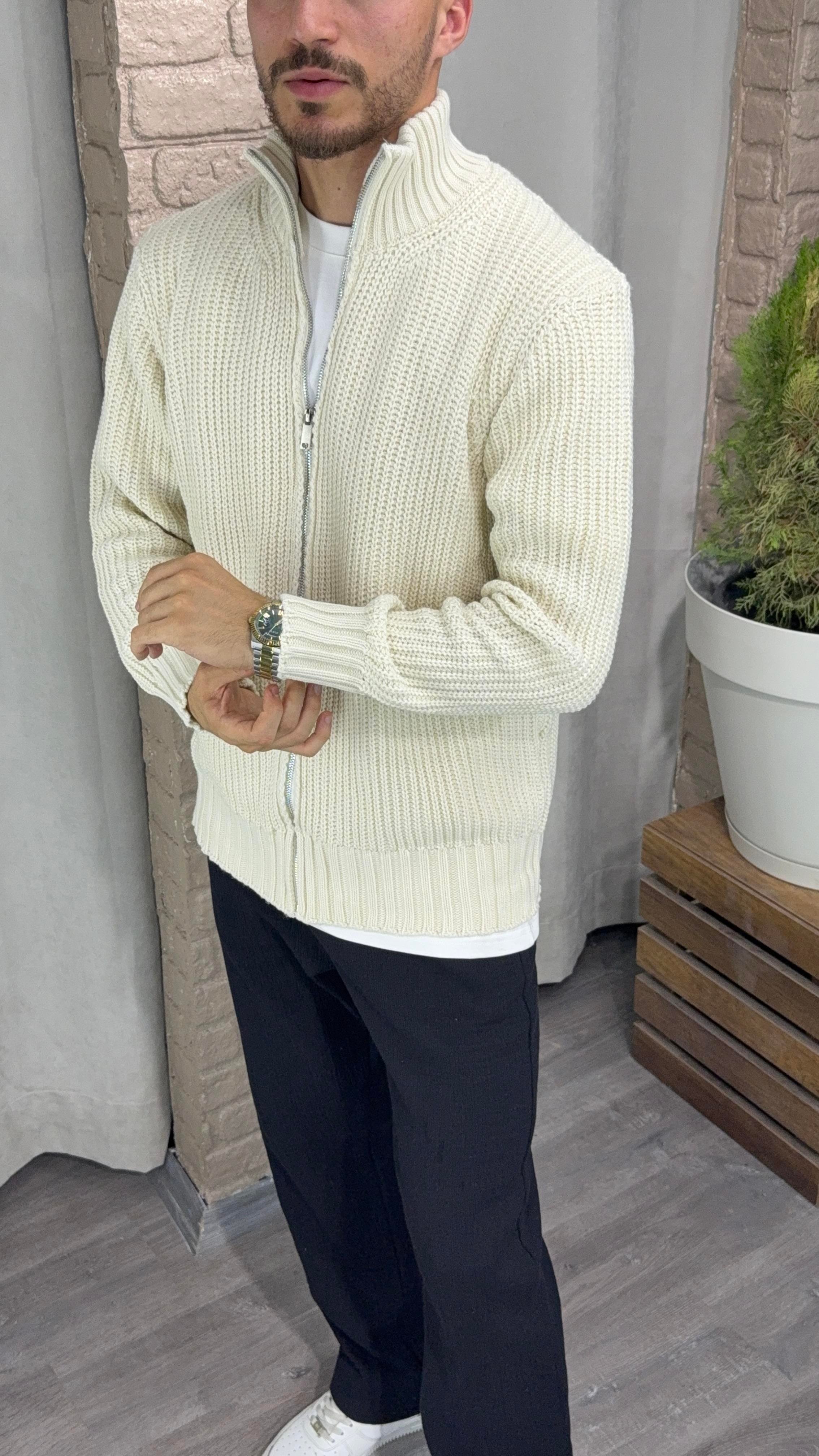 Oversize Fermuarlı Hırka