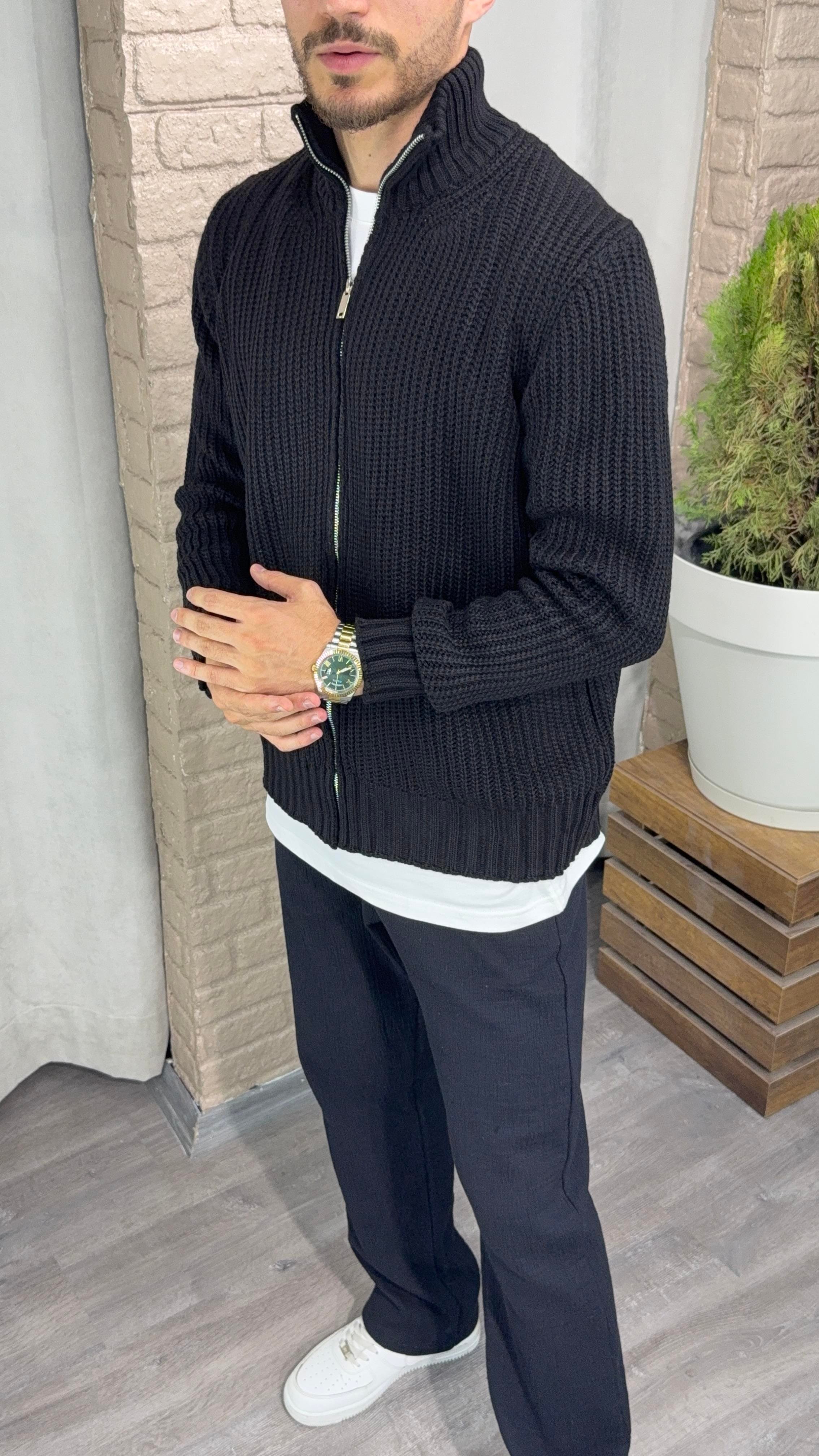 Oversize Fermuarlı Hırka