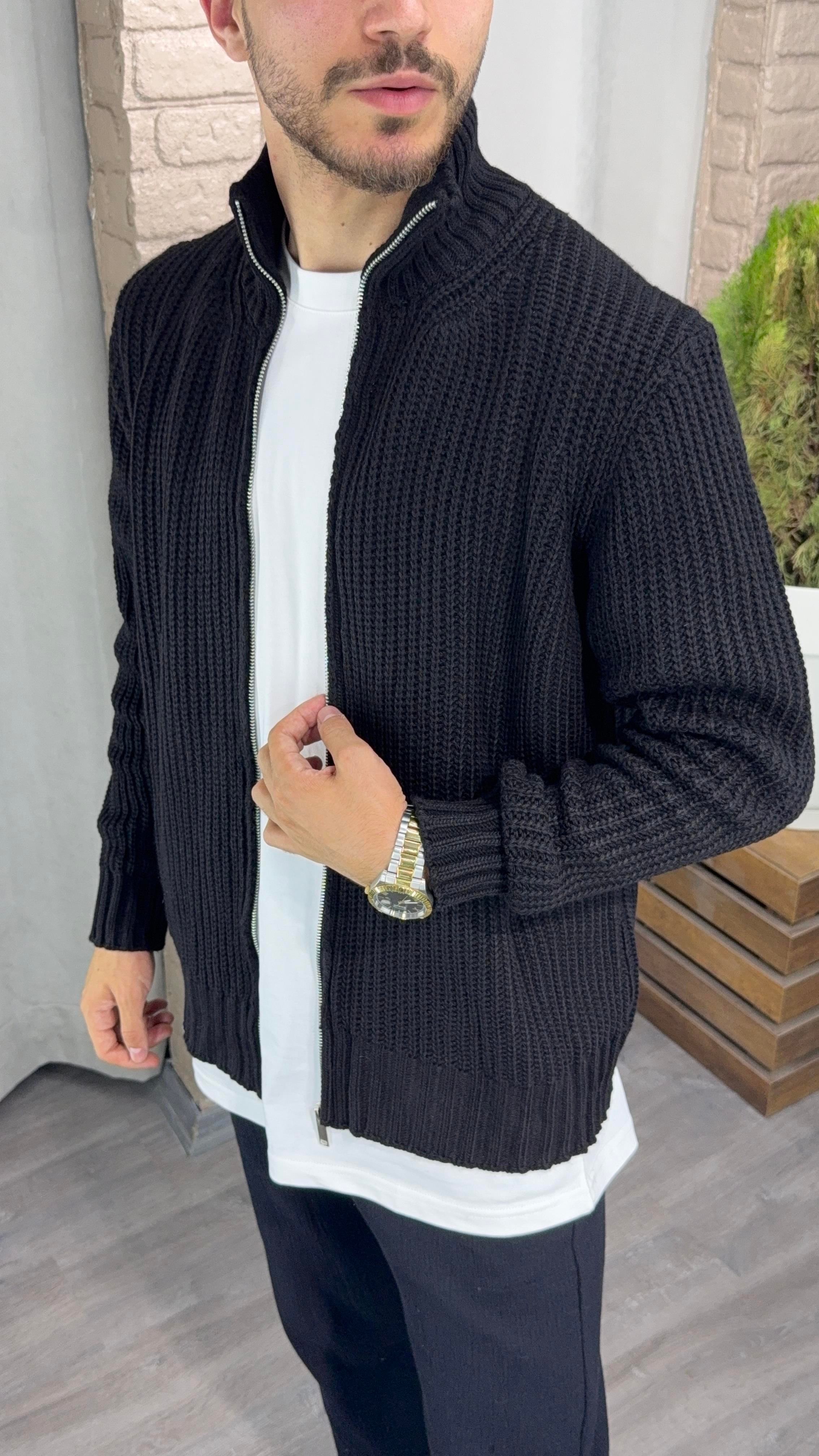 Oversize Fermuarlı Hırka