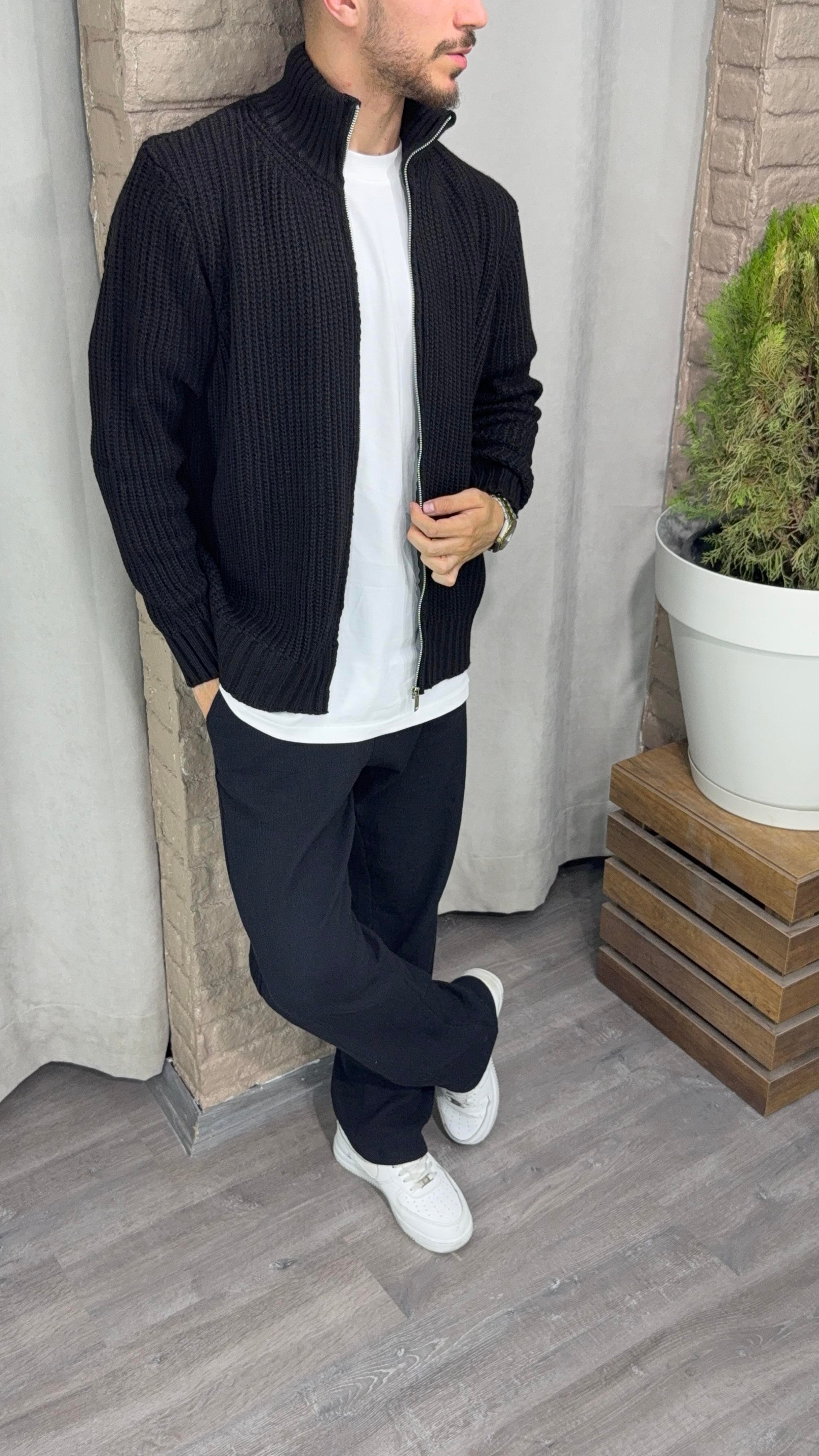 Oversize Fermuarlı Hırka