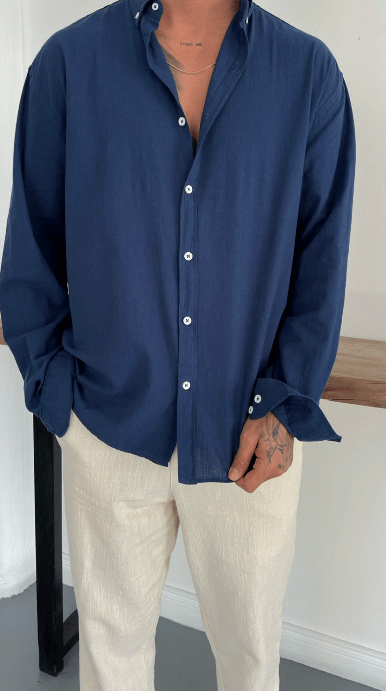Oversize Fresh Keten Gömlek