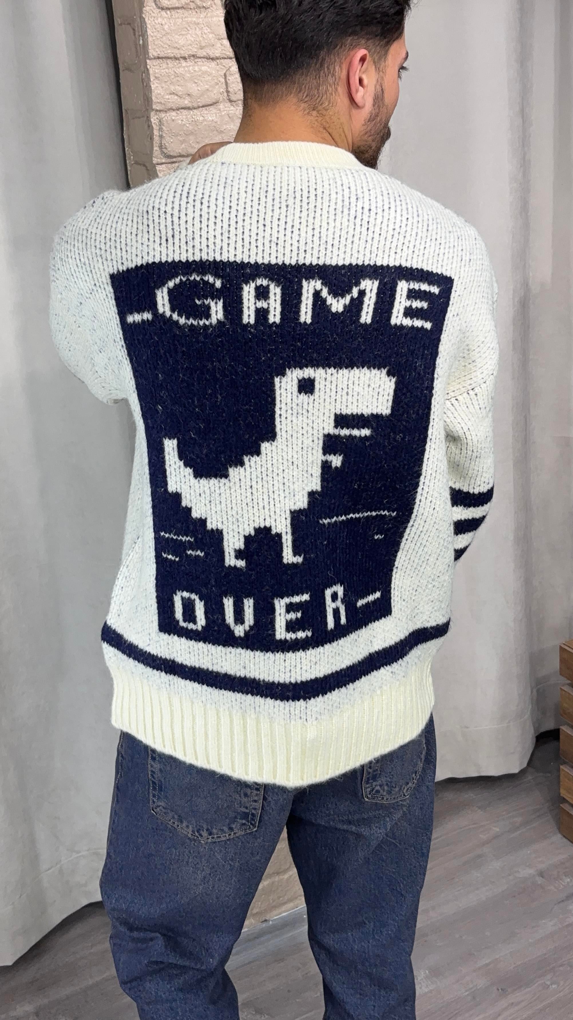 Oversize Game Over Yün Kazak