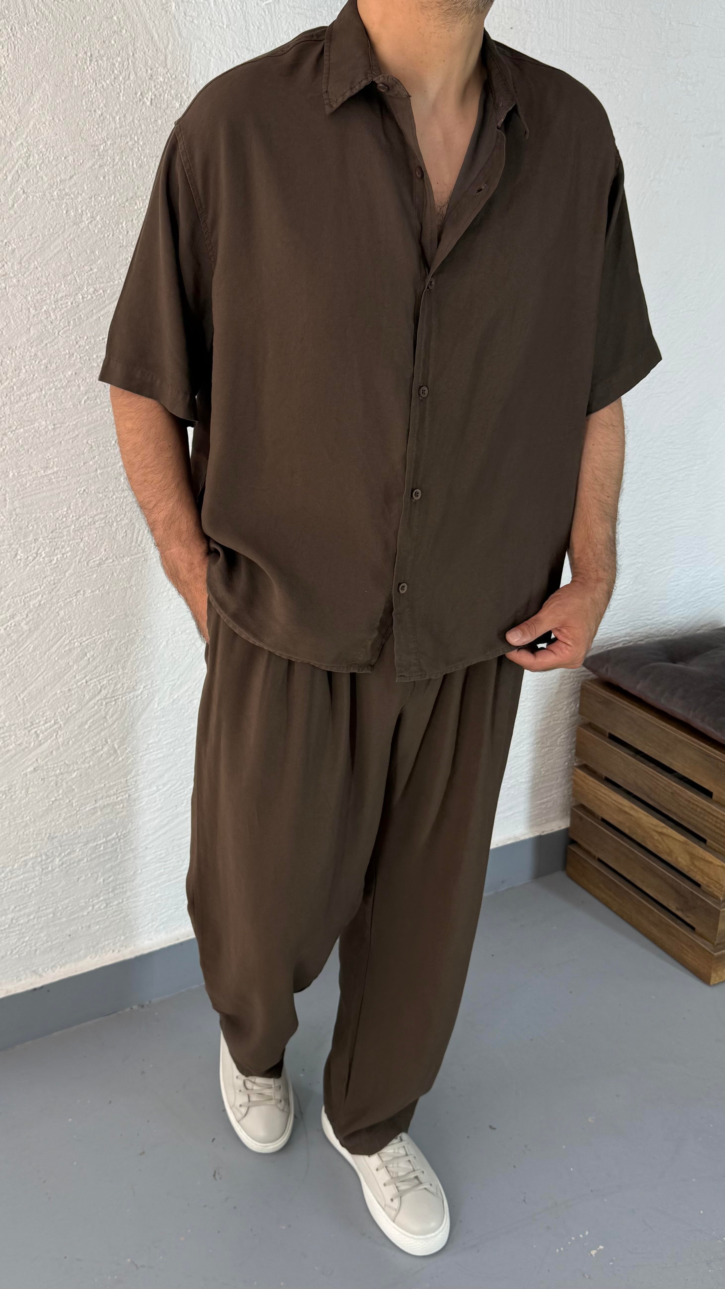 Oversize Gömlek ve Baggy Pantolon Takım