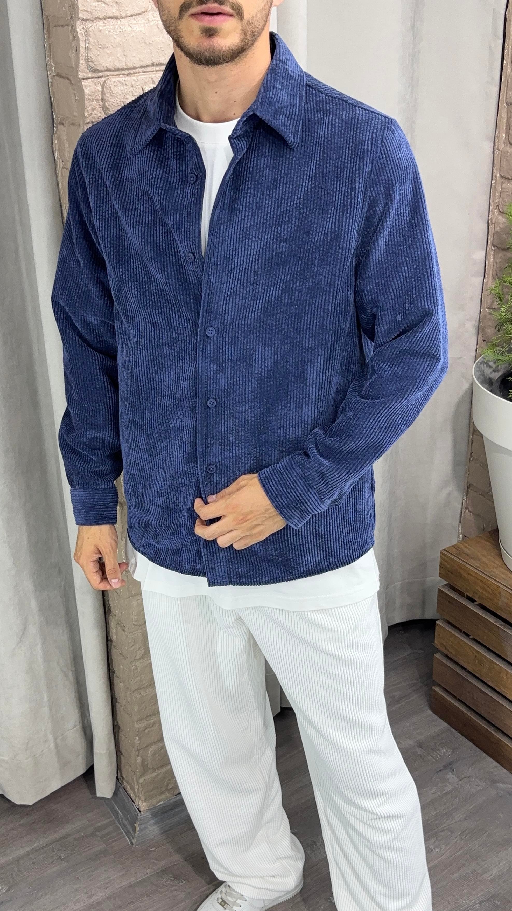 Oversize Kadife Gömlek 