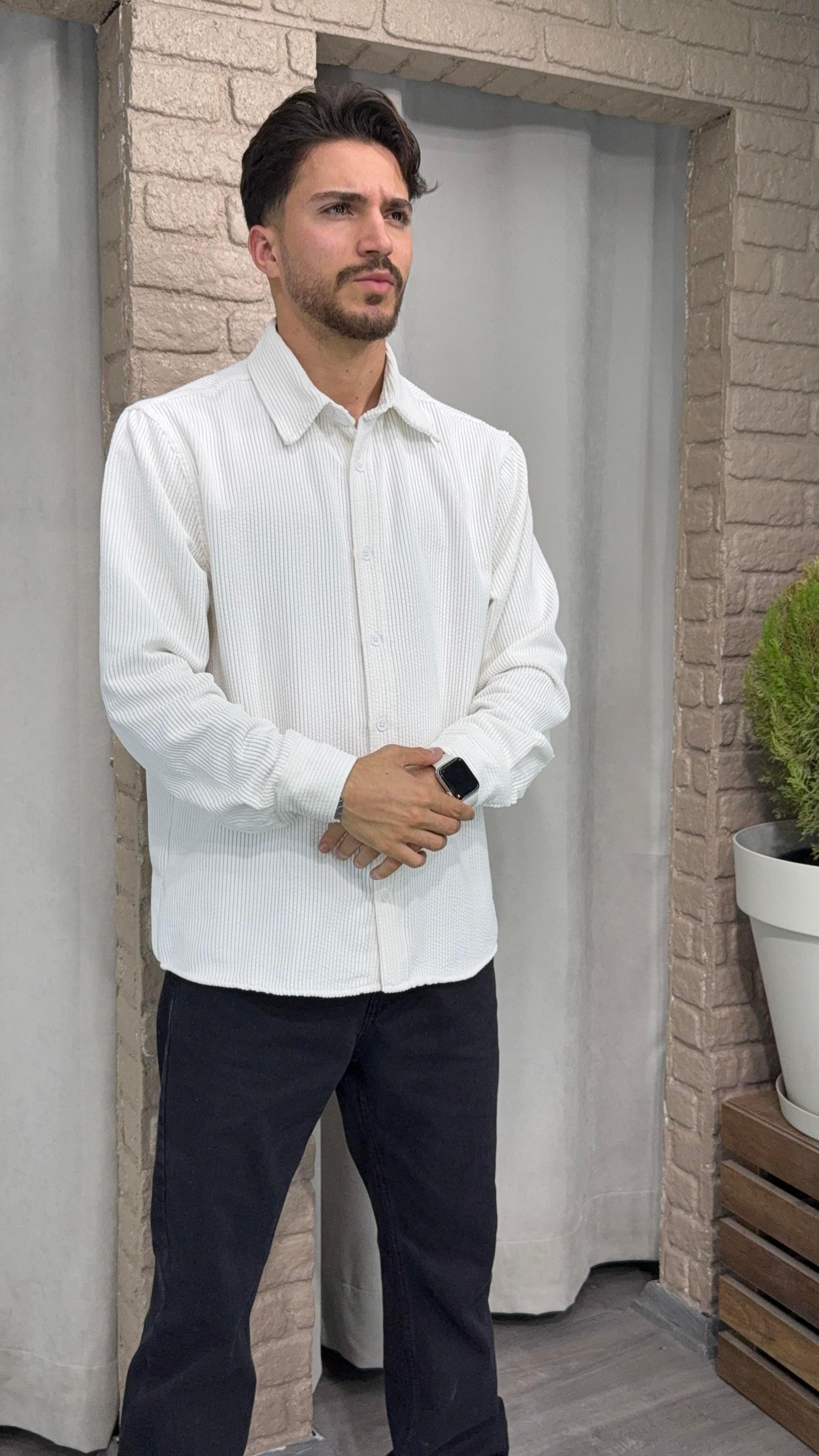 Oversize Kadife Gömlek