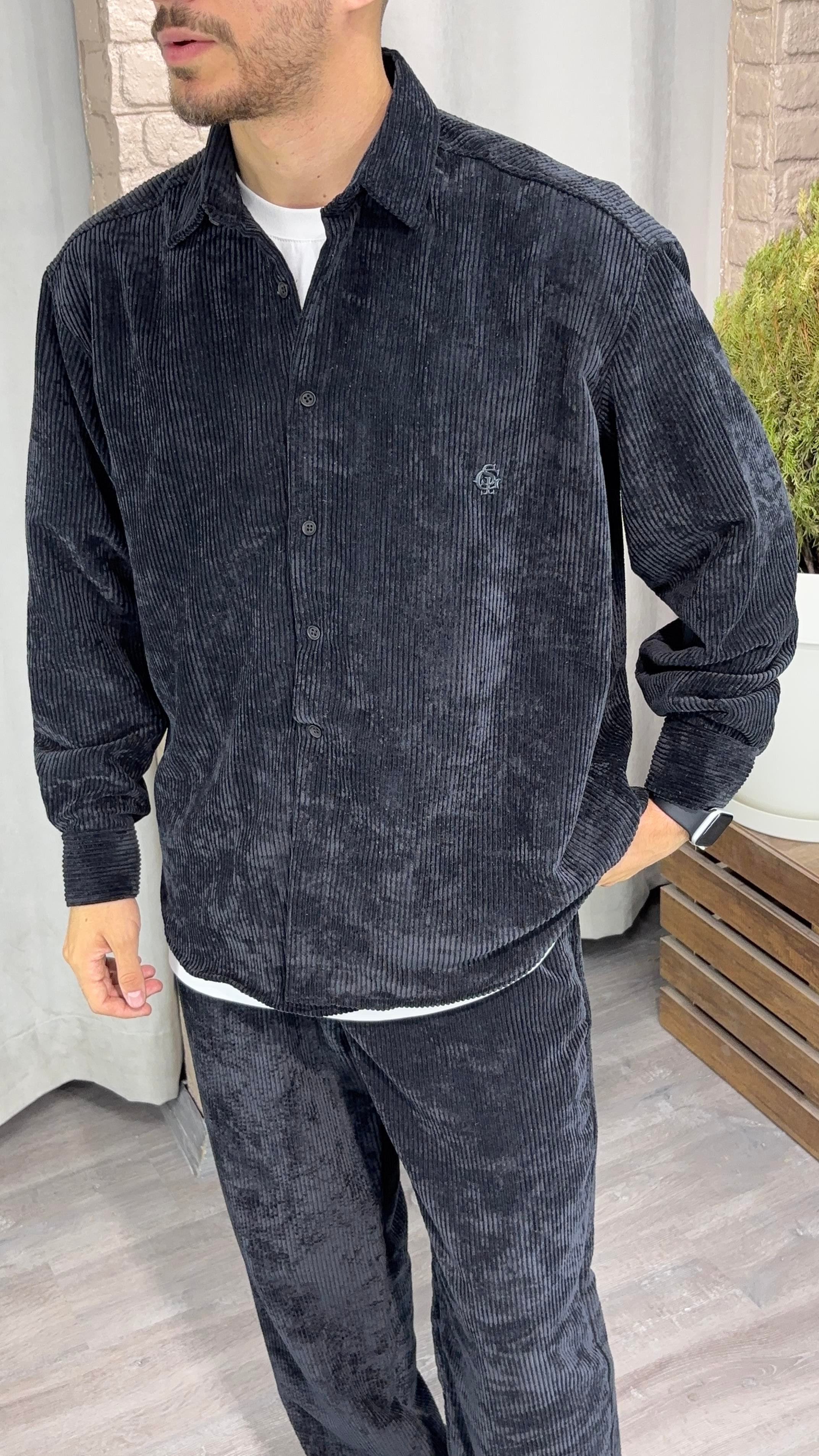 Oversize Kadife Gömlek