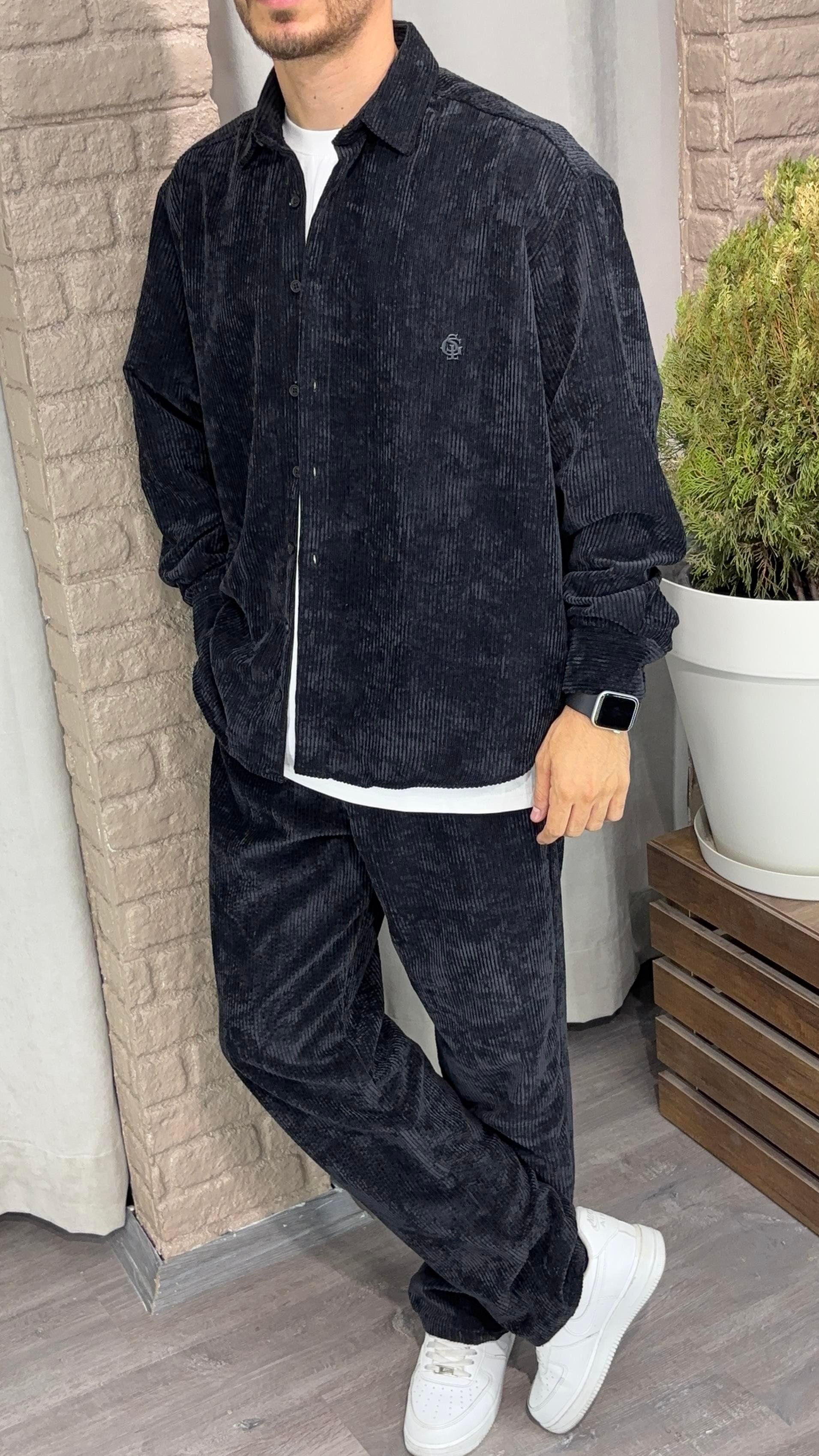 Oversize Kadife Gömlek