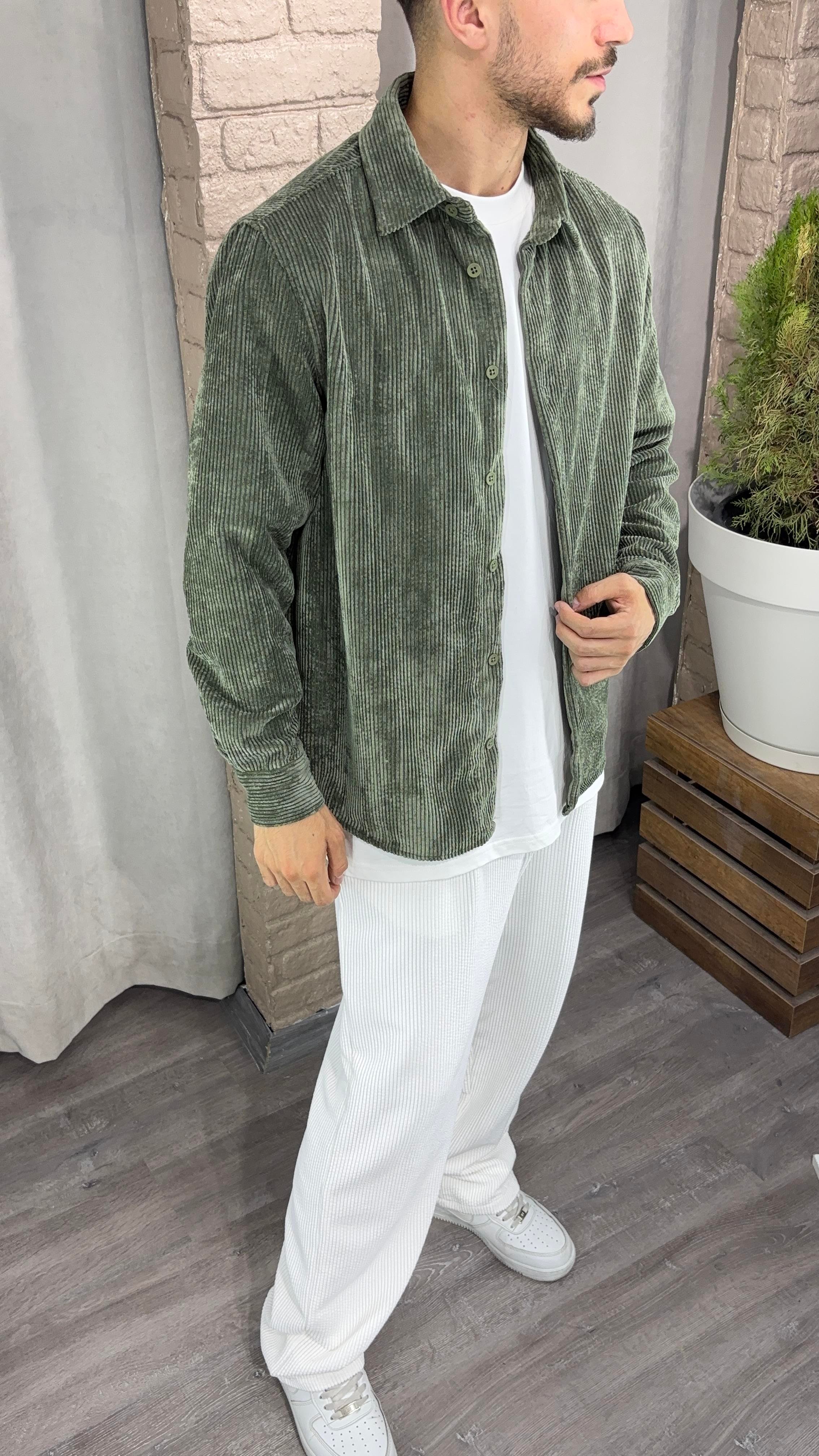 Oversize Kadife Gömlek