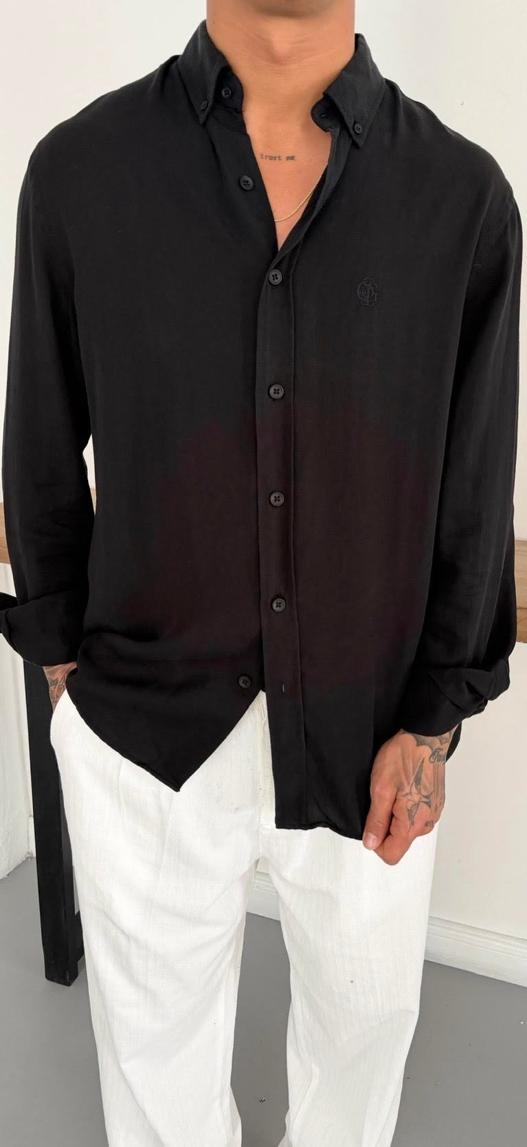 Oversize Nakış Detay Gömlek