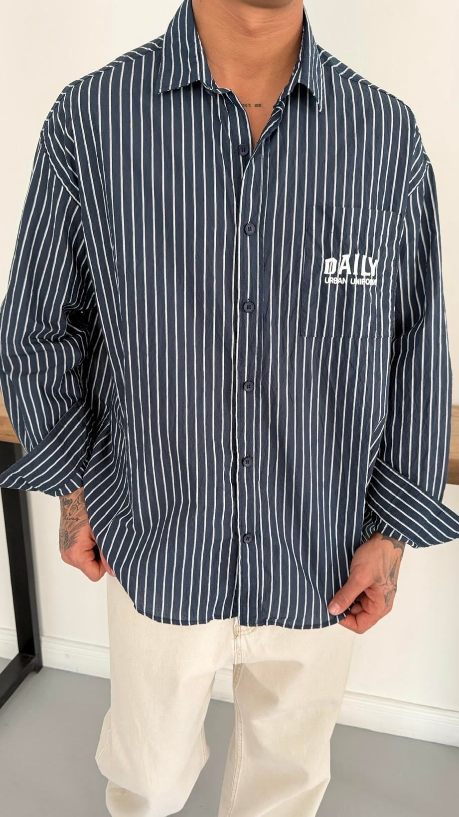 Oversize Nakış Detay Gömlek