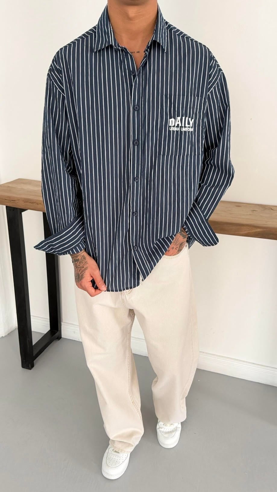 Oversize Nakış Detay Gömlek