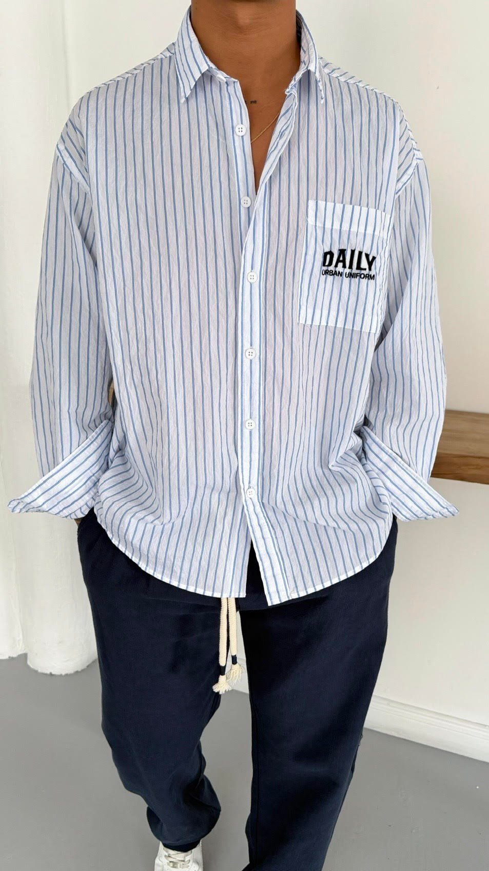 Oversize Nakış Detay Gömlek
