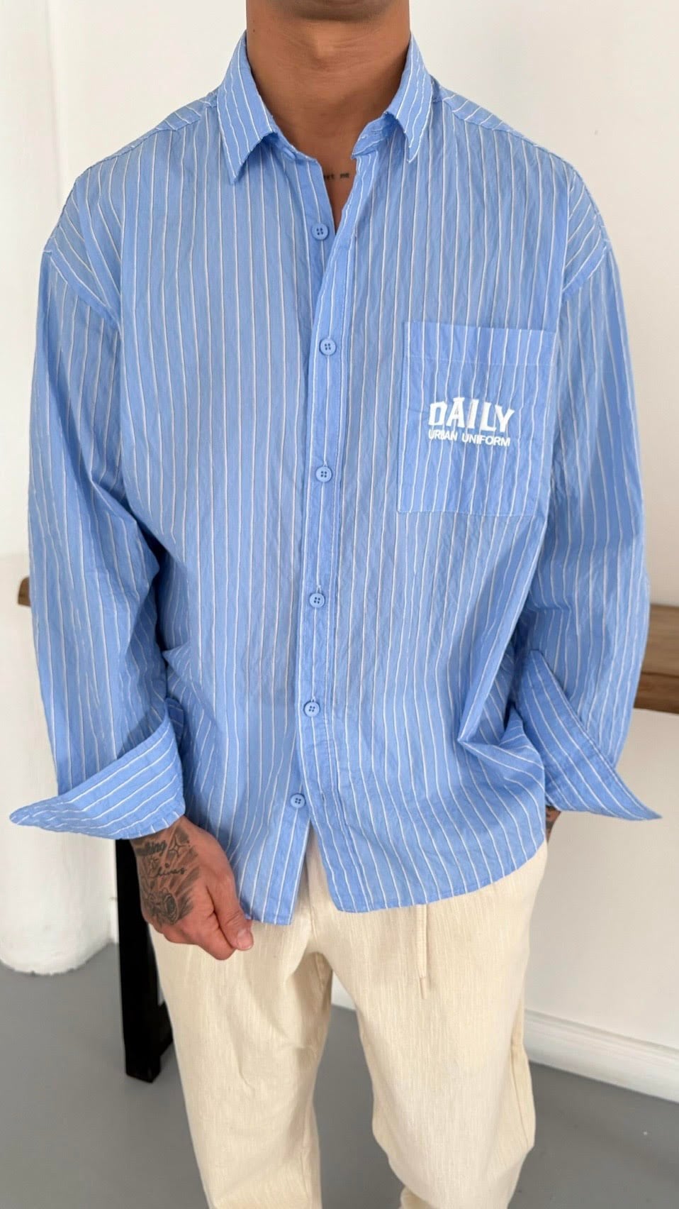 Oversize Nakış Detay Gömlek