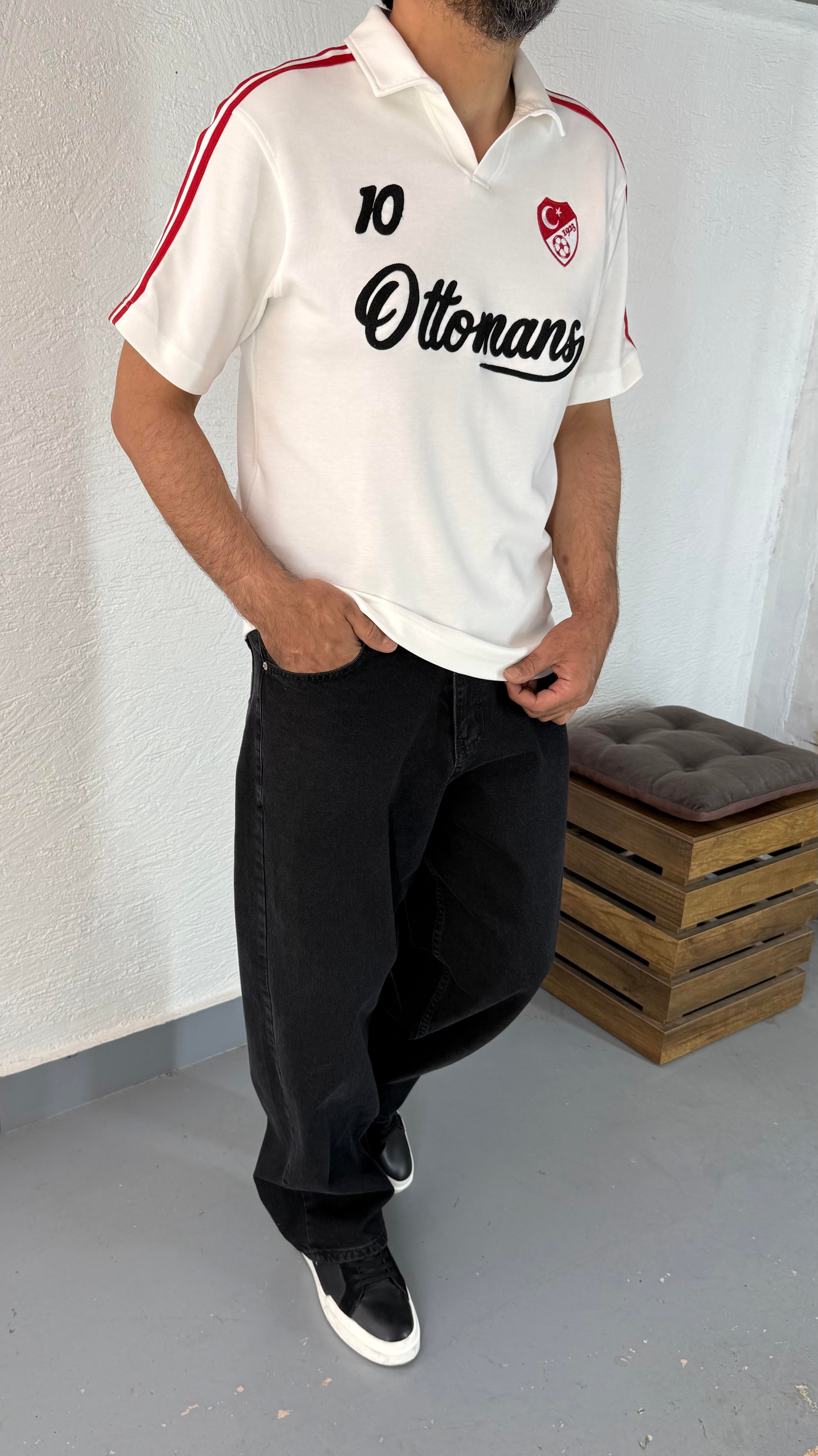 Oversize Polo Yaka Pamuk Ottoman TShirt