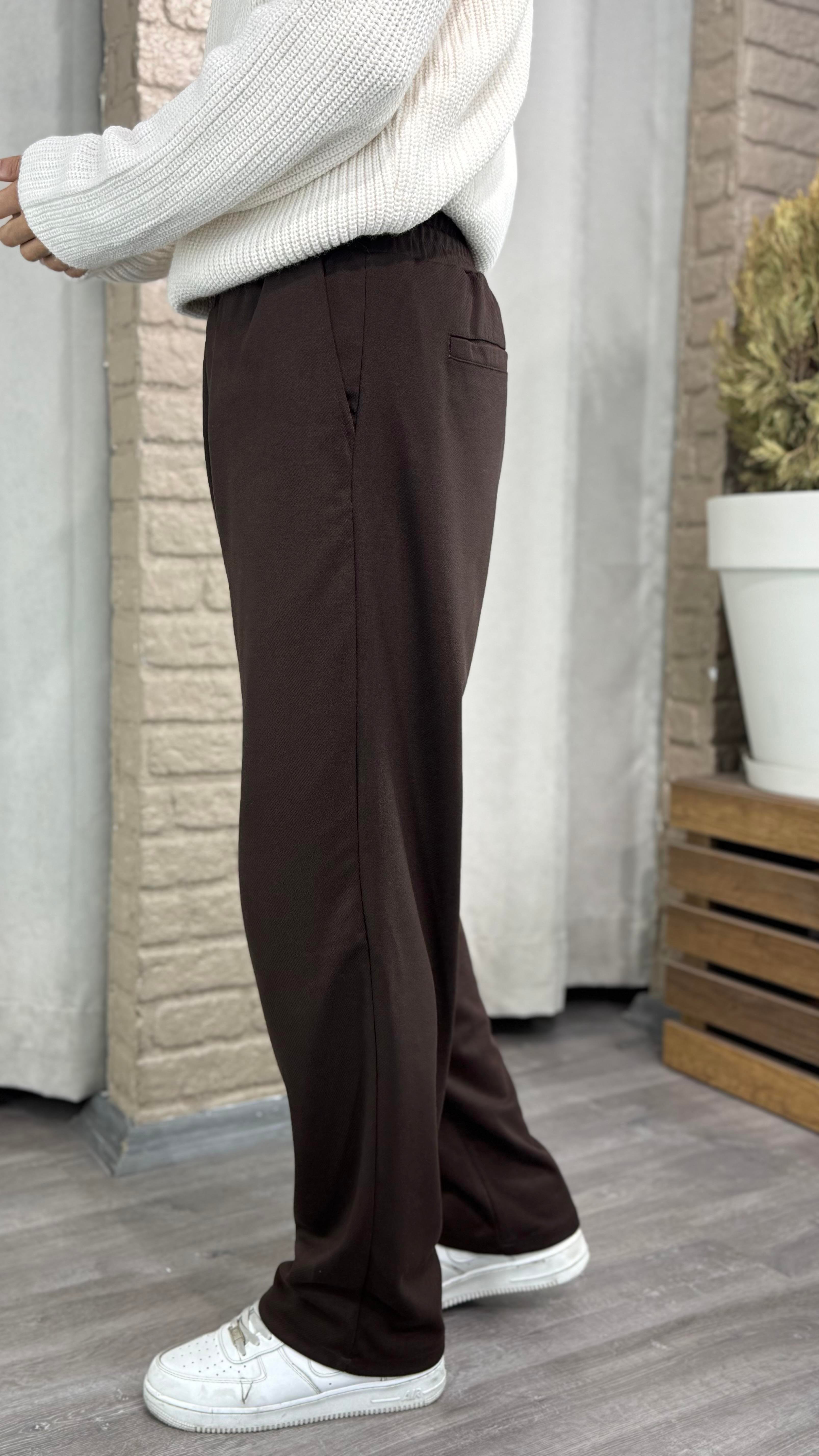 Pamuk Bel Lastikli Baggy Pantolon