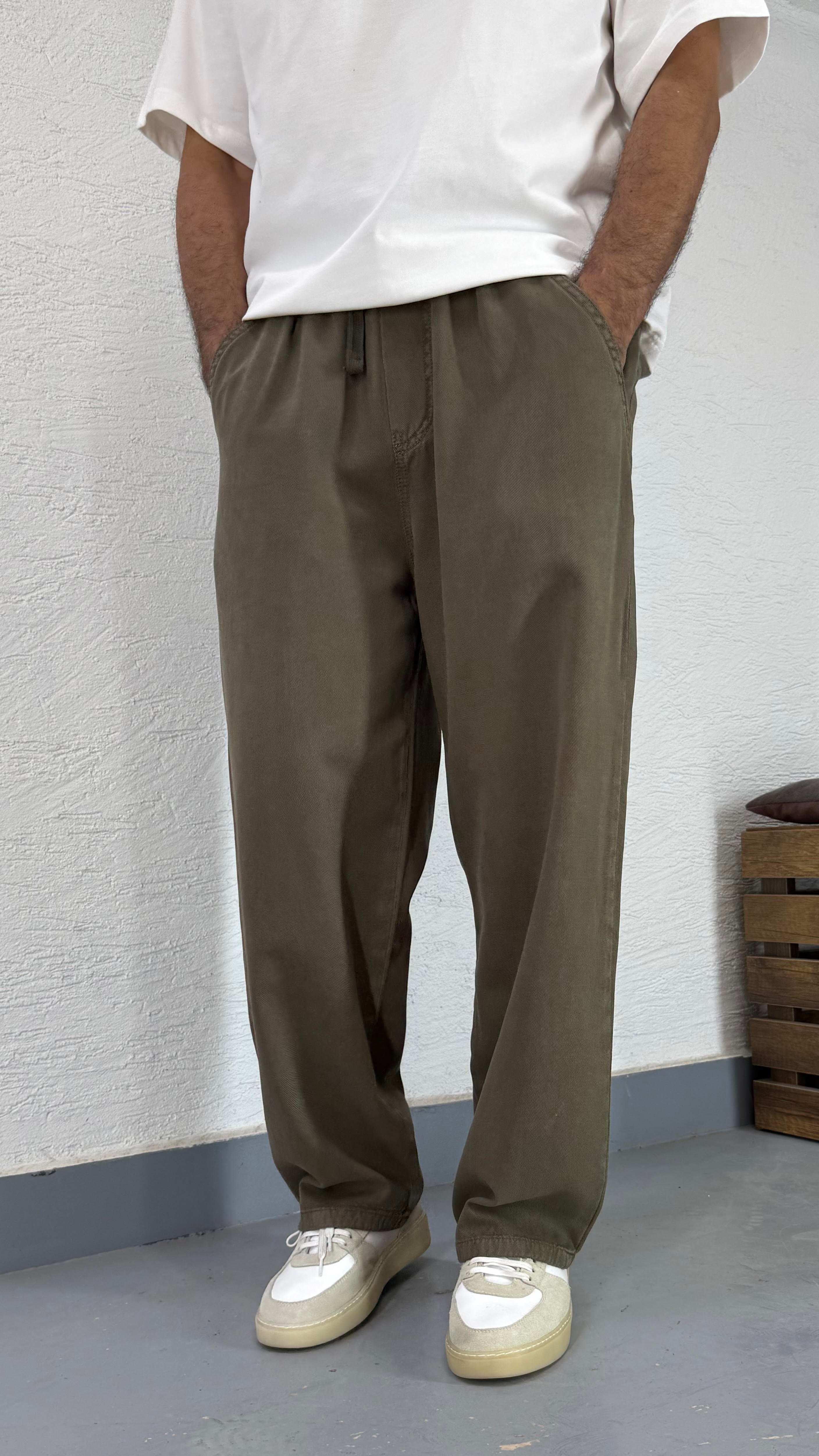 Pamuk Gabardin Yazlık Baggy Bol Pantolon