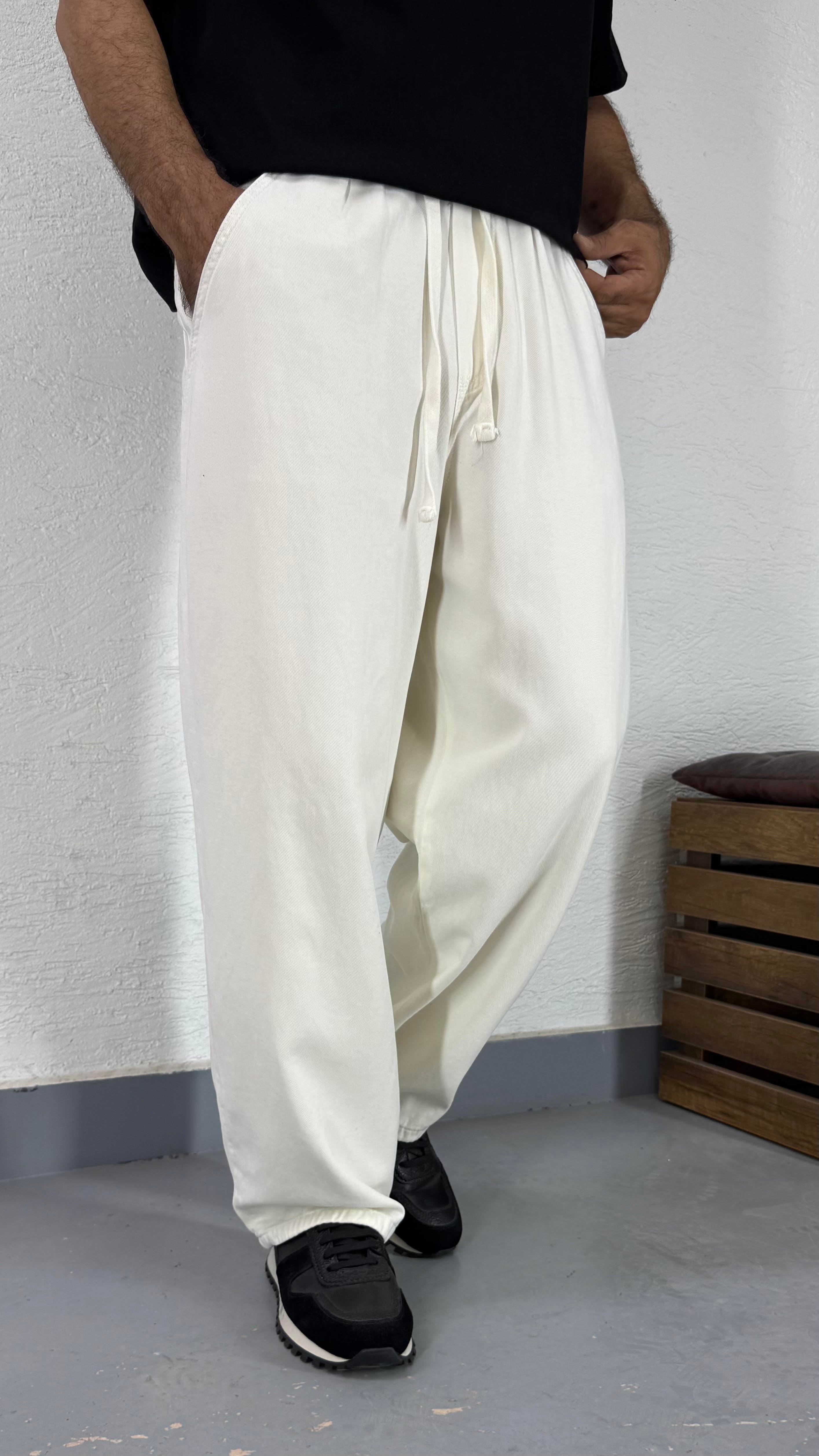 Pamuk Gabardin Yazlık Bol Baggy Pantolon