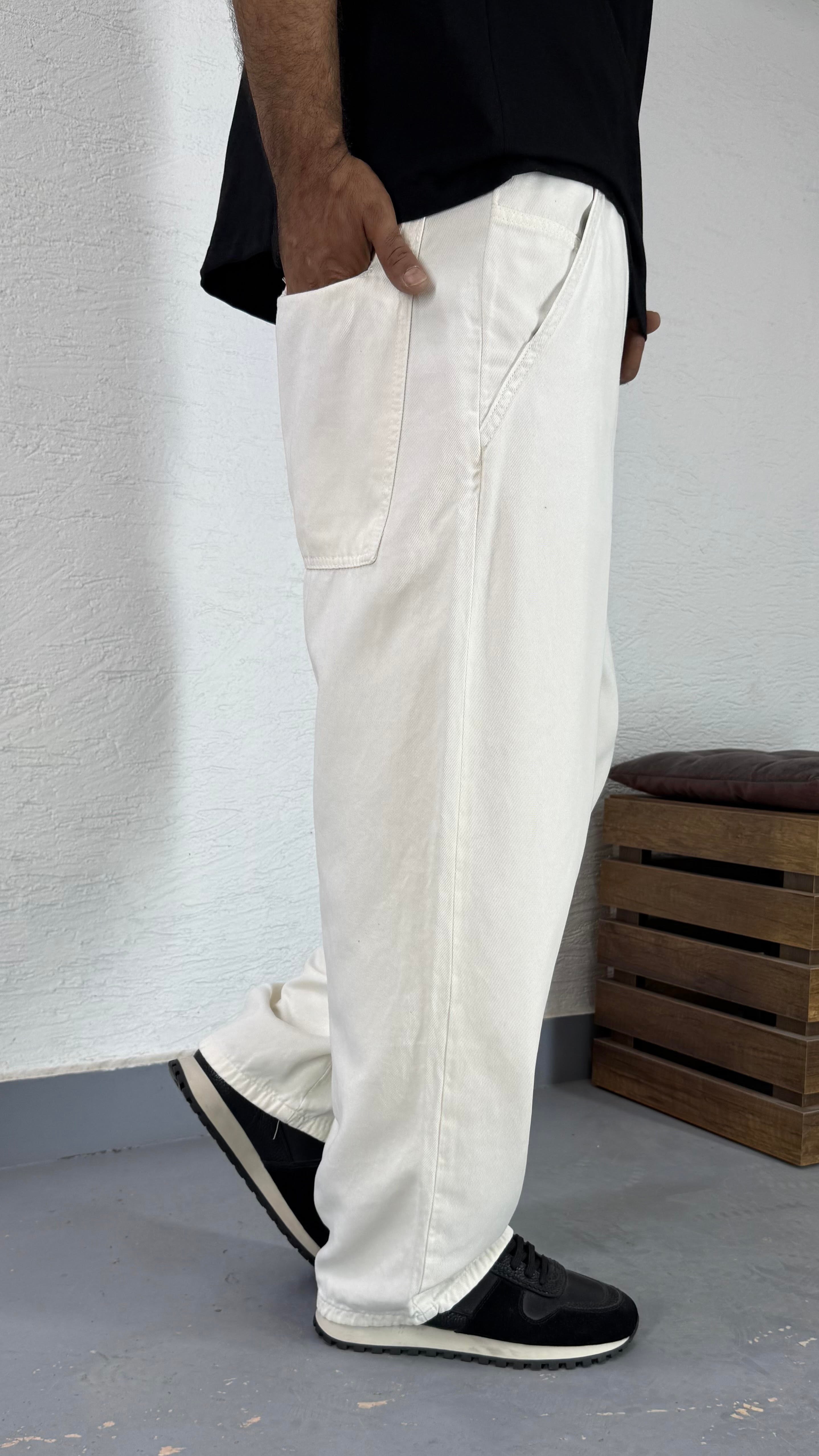 Pamuk Gabardin Yazlık Bol Baggy Pantolon