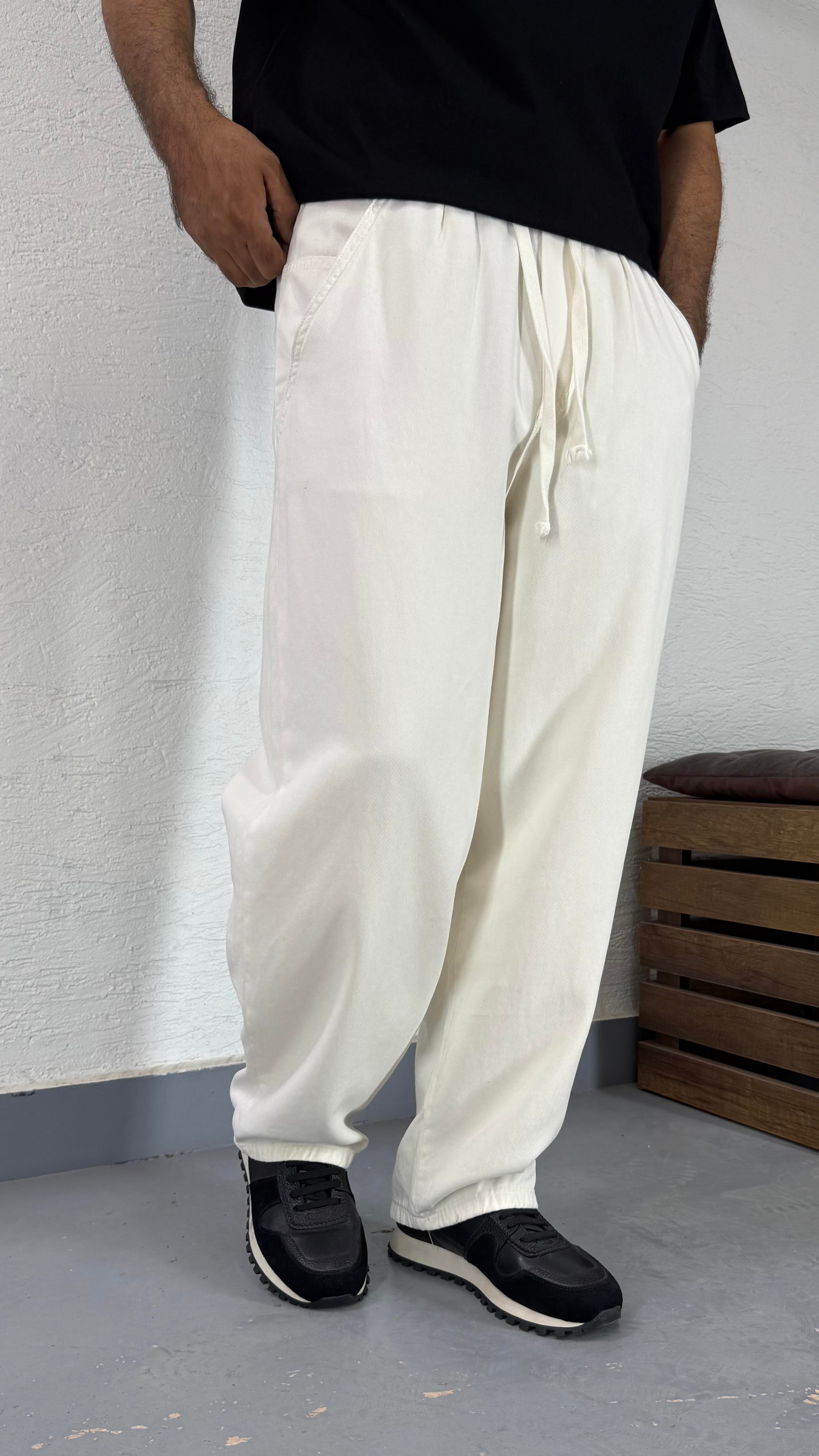 Pamuk Gabardin Yazlık Bol Baggy Pantolon