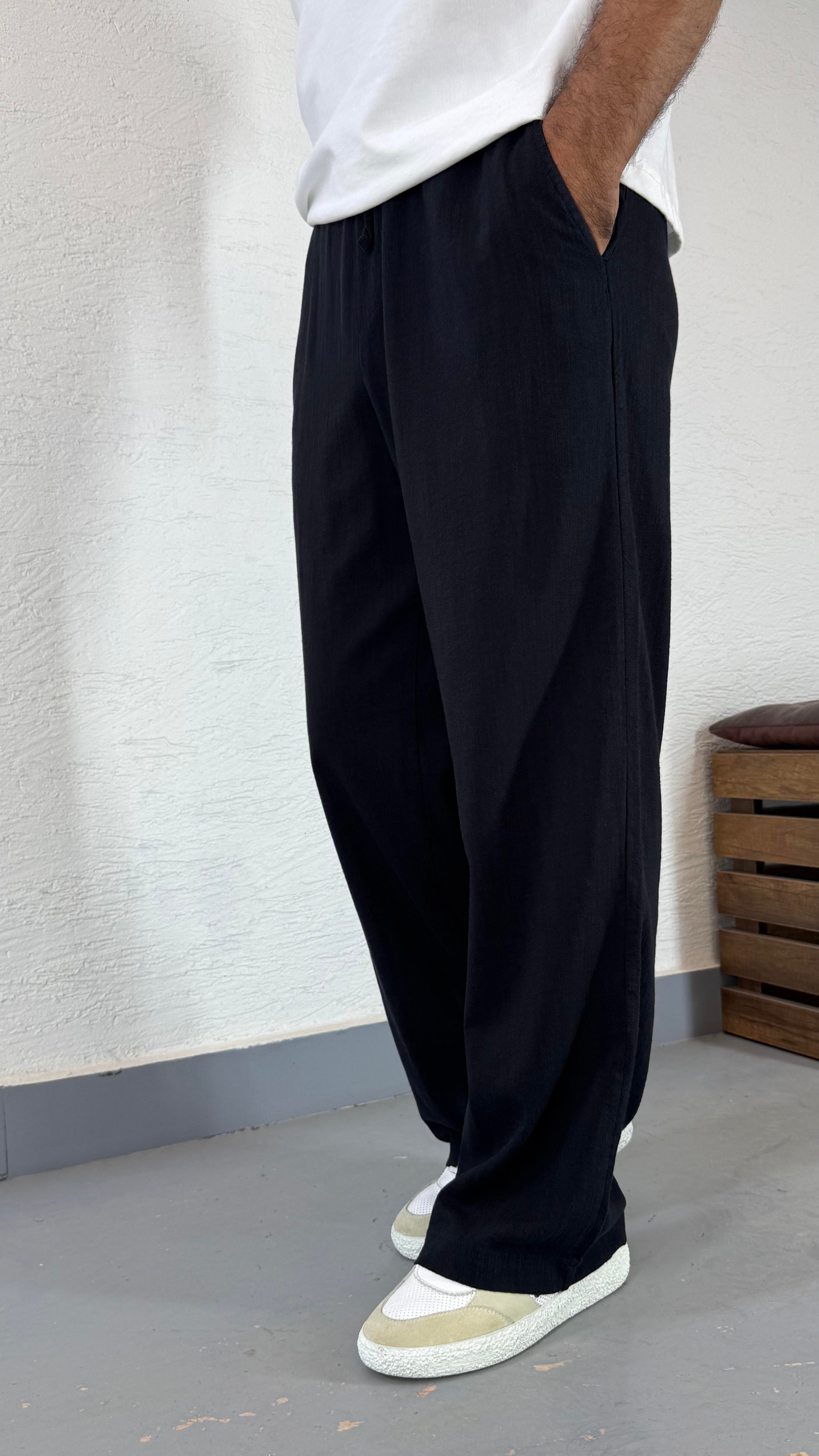 Pamuk Keten Baggy Pantolon