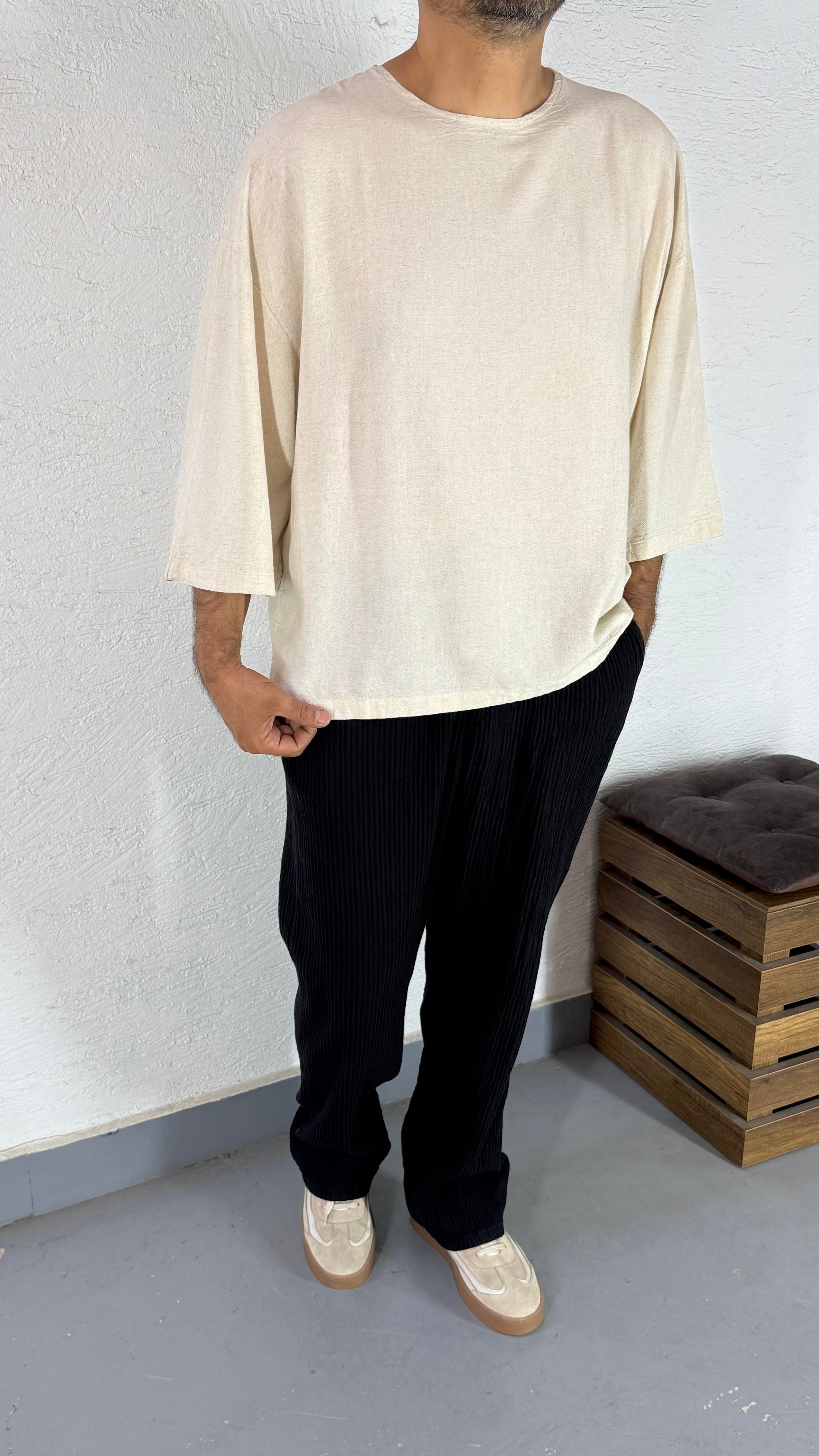 Pamuk Keten Fakirkol Tshirt