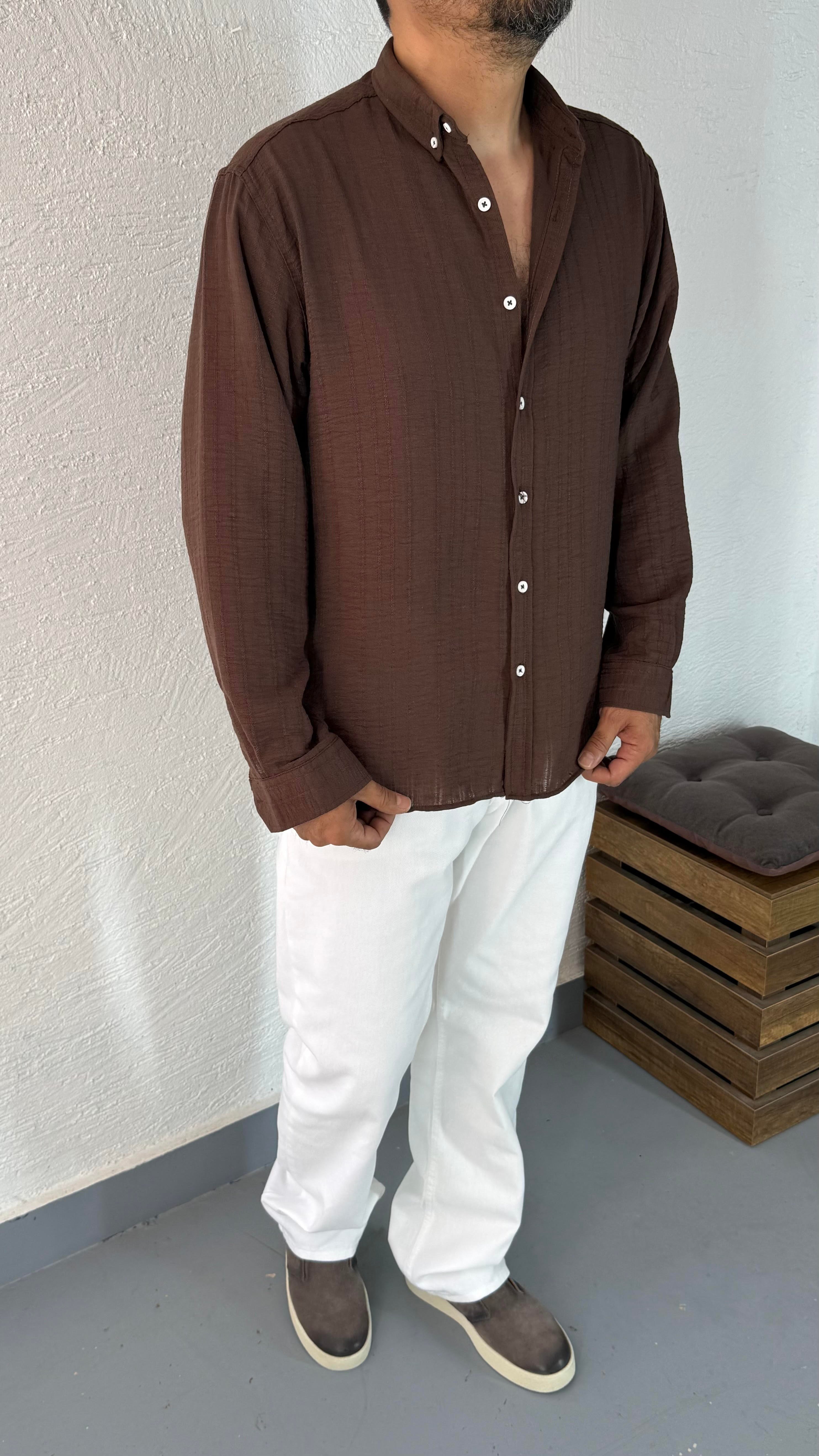 Pamuk Keten Oversize Gömlek