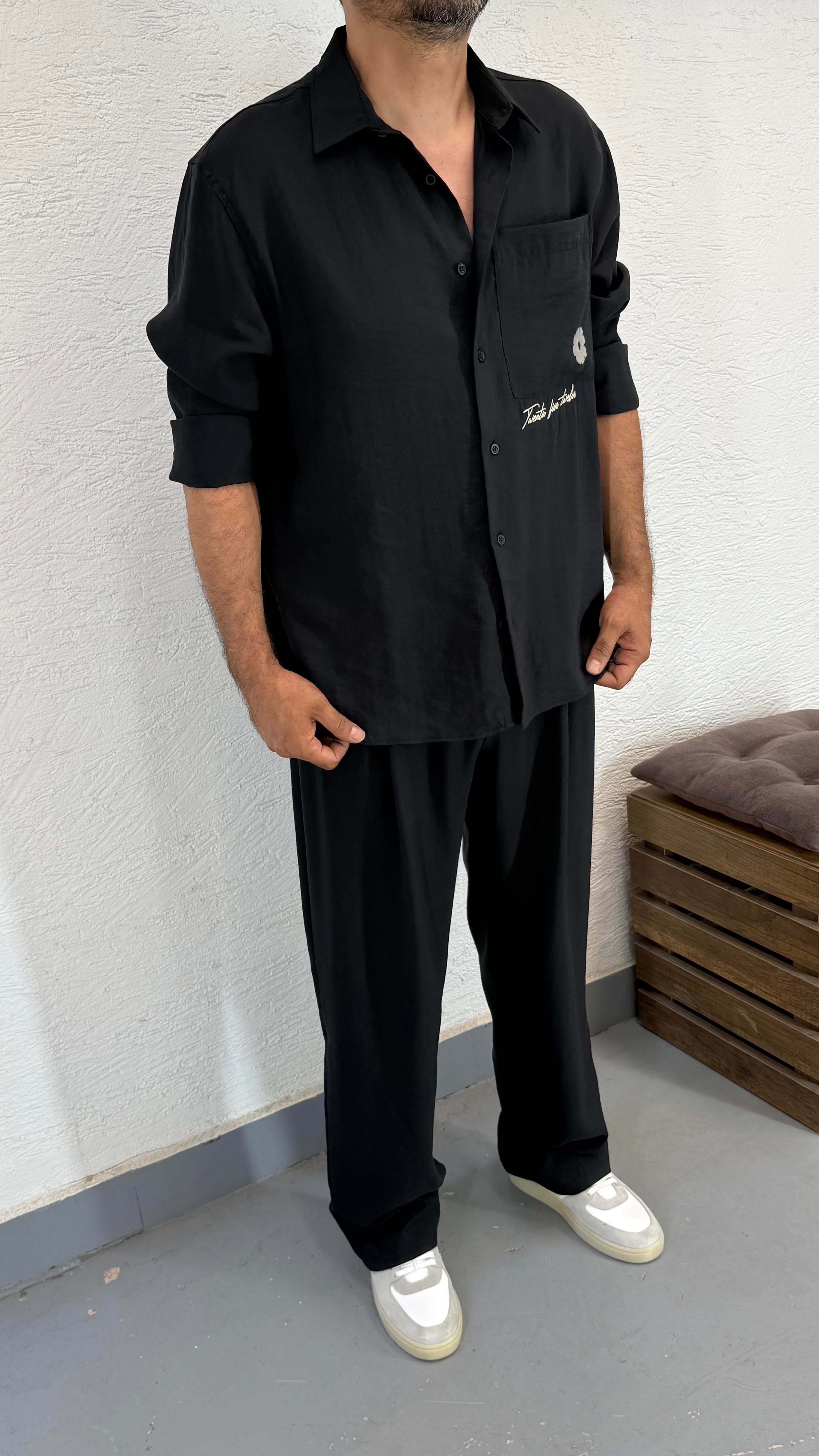 Tensel Overisze Gömlek ve Baggy Pantolon Takım