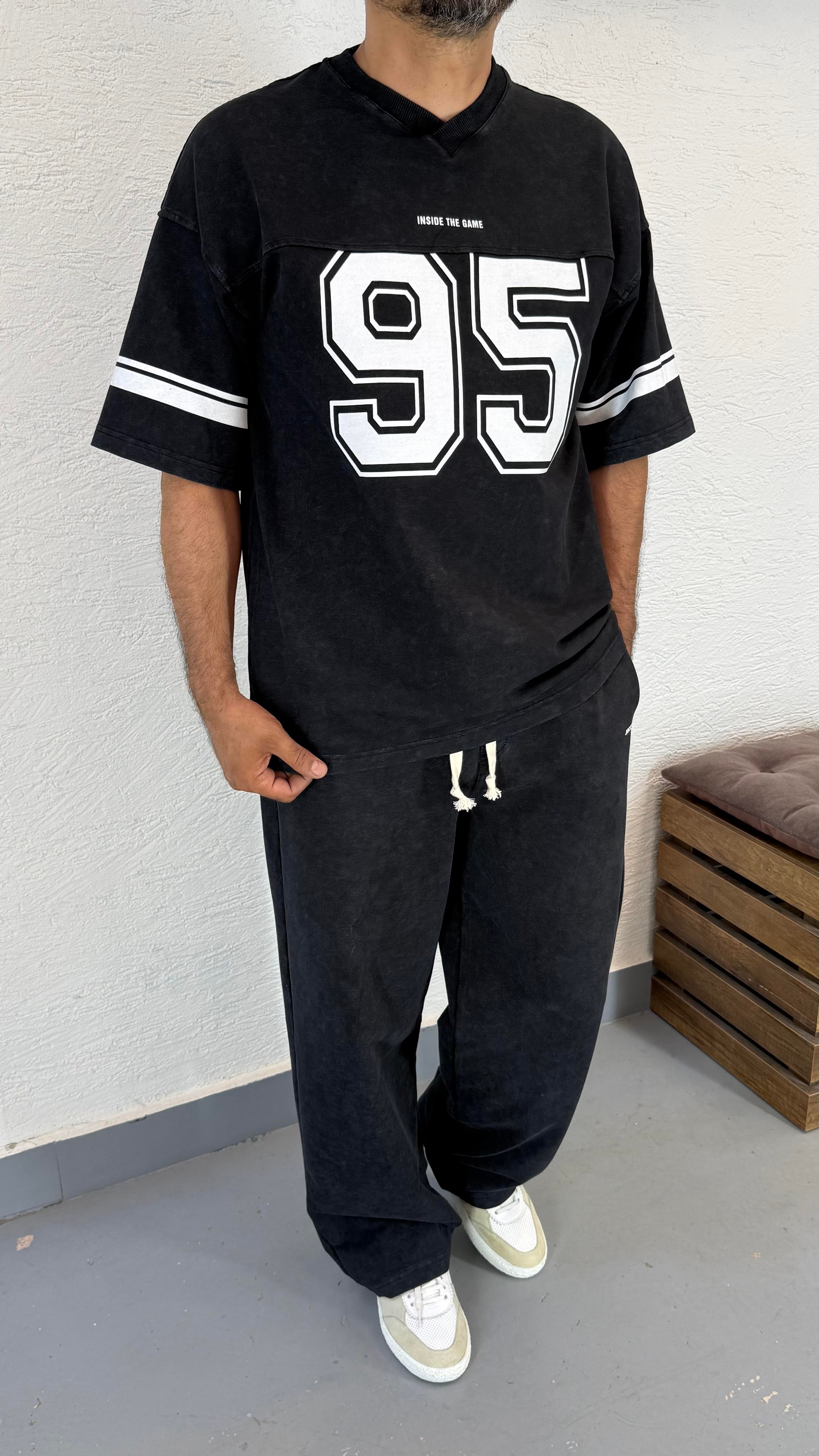 Yıkama Baskı Oversize Tshirt ve Baggy Bol Pantolon
