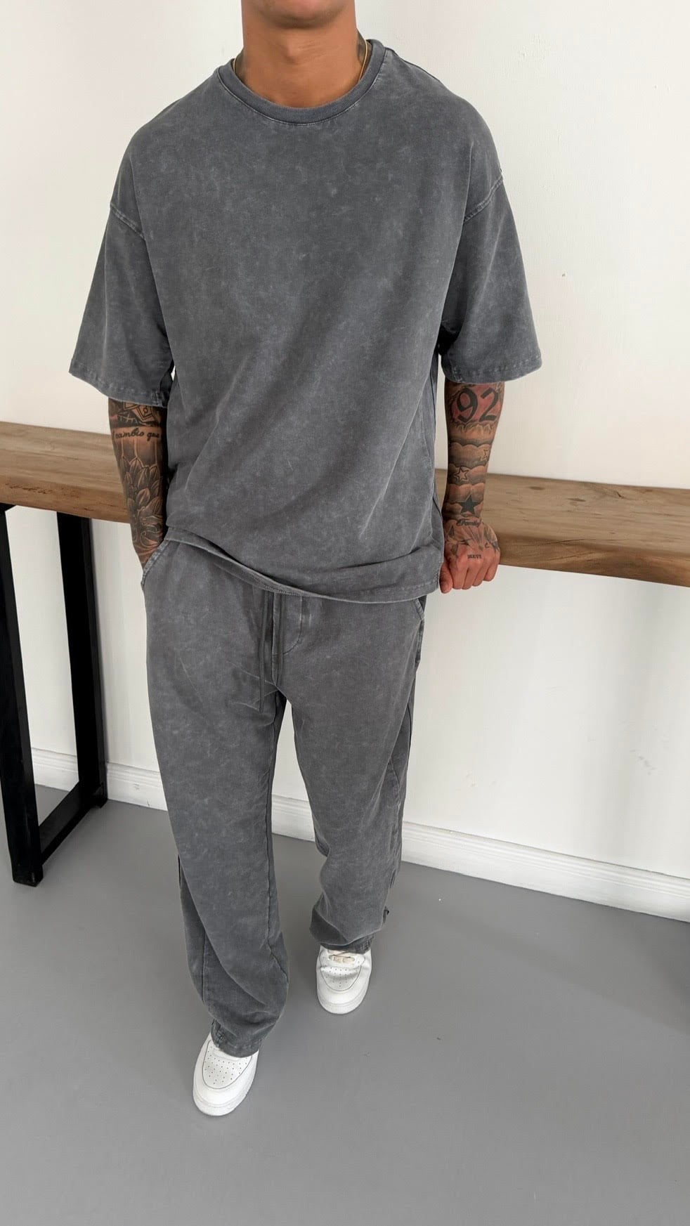 Yıkamalı Oversize TShirt ve Baggy Eşofman