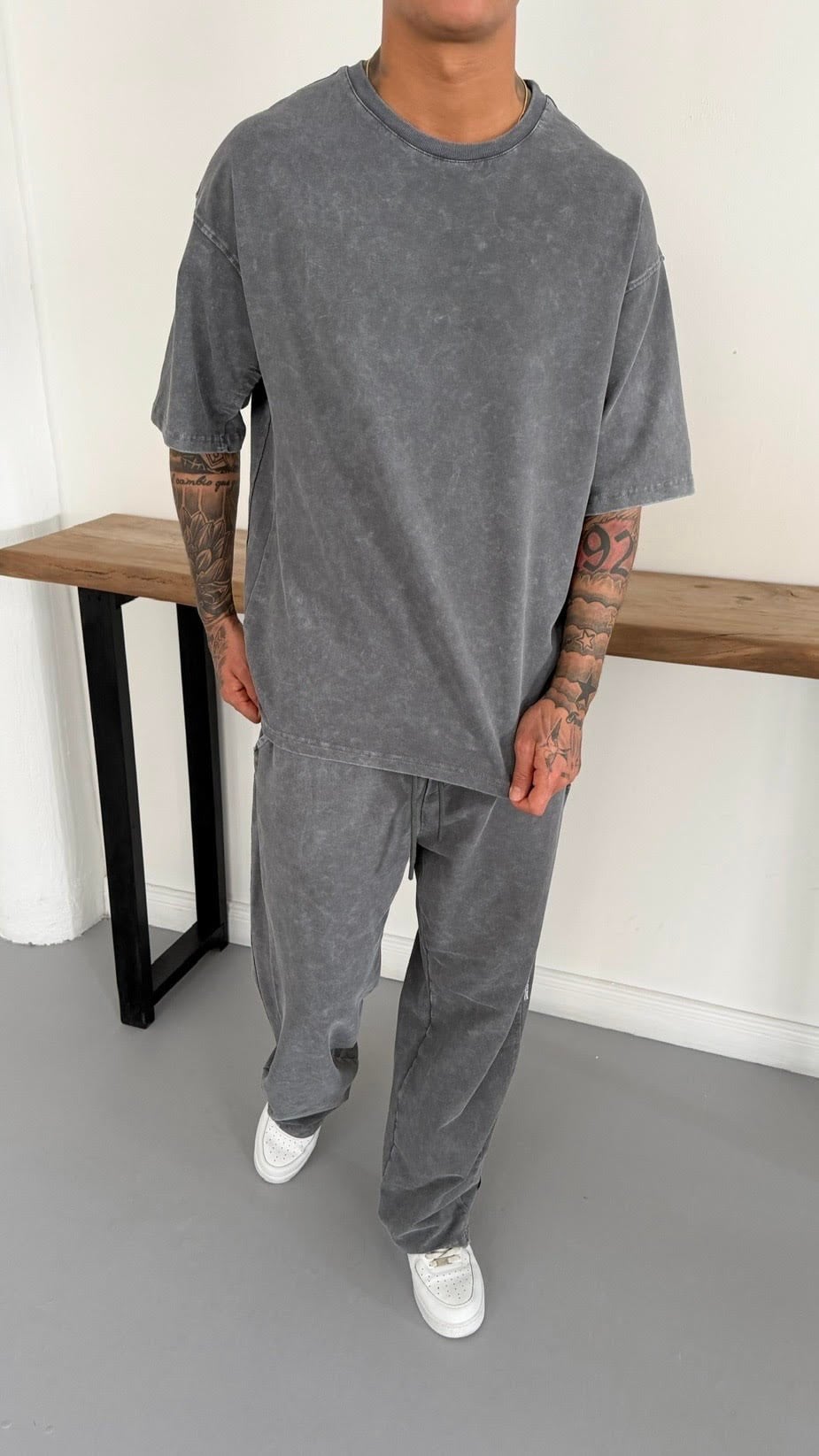 Yıkamalı Oversize TShirt ve Baggy Eşofman