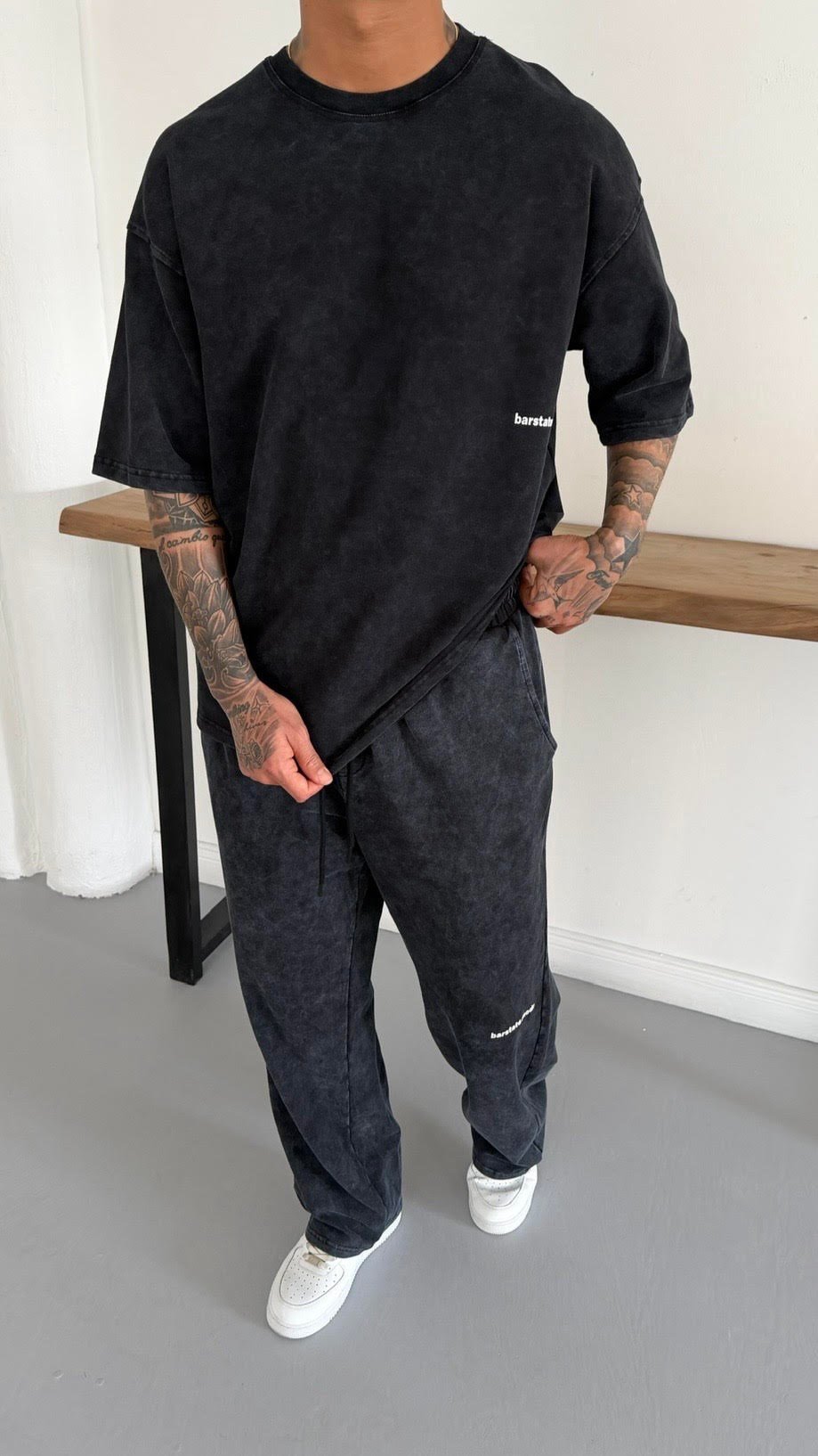 Yıkamalı Oversize TShirt ve Bol Baggy Eşofman