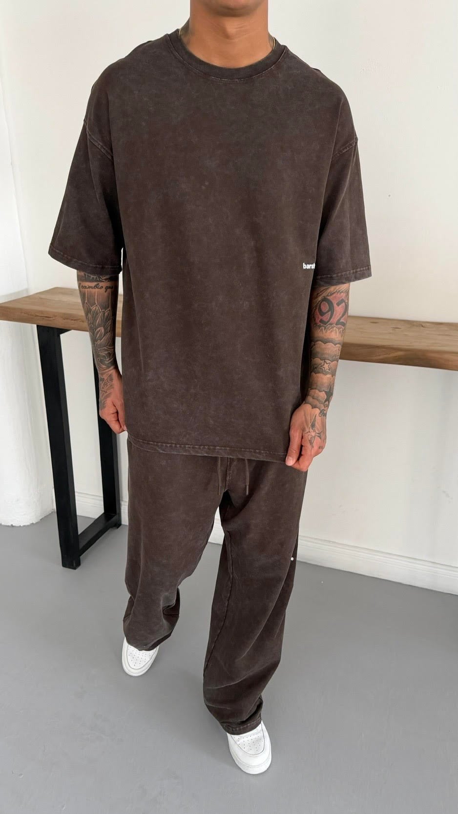 Yıkamalı Oversize TShirt Ve Bol Baggy Eşofman