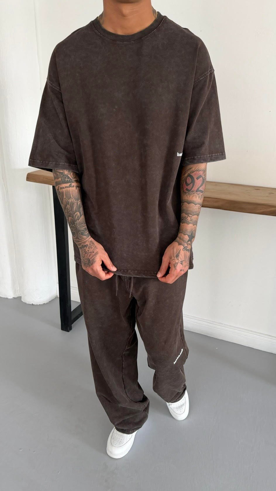 Yıkamalı Oversize TShirt Ve Bol Baggy Eşofman