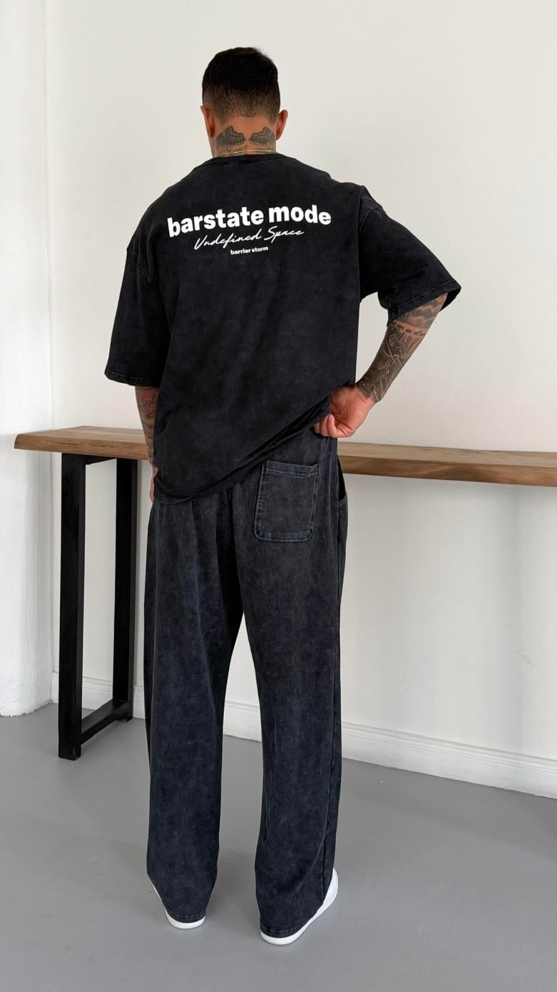 Yıkamalı Oversize TShirt ve Bol Baggy Eşofman