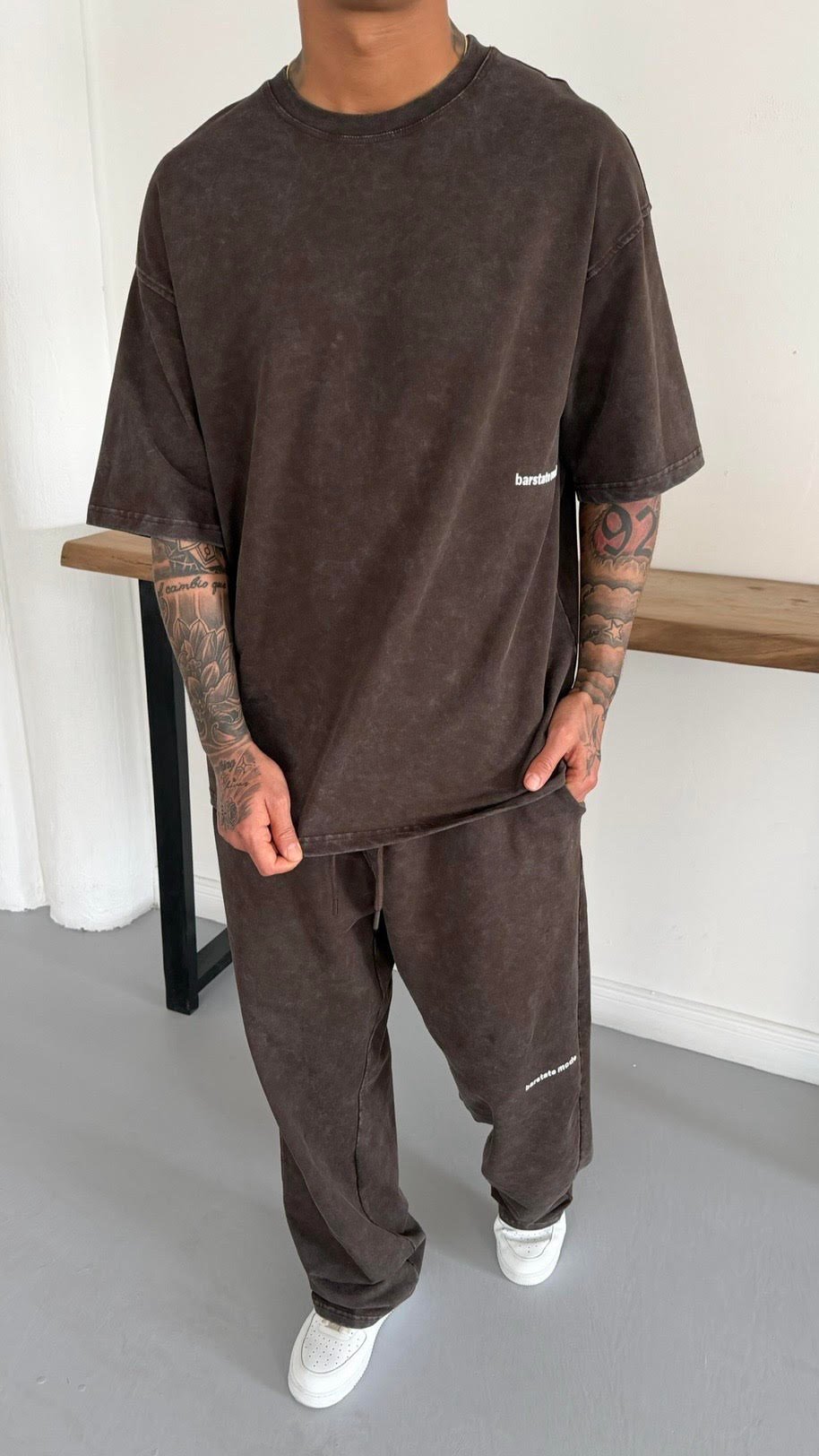 Yıkamalı Oversize TShirt Ve Bol Baggy Eşofman