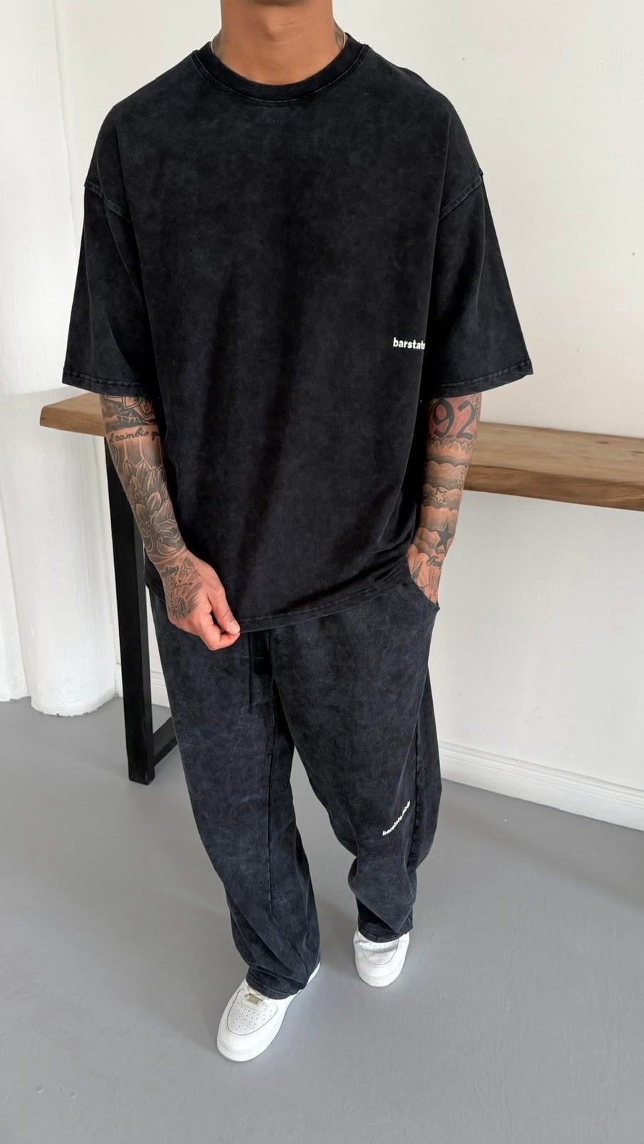 Yıkamalı Oversize TShirt ve Bol Baggy Eşofman