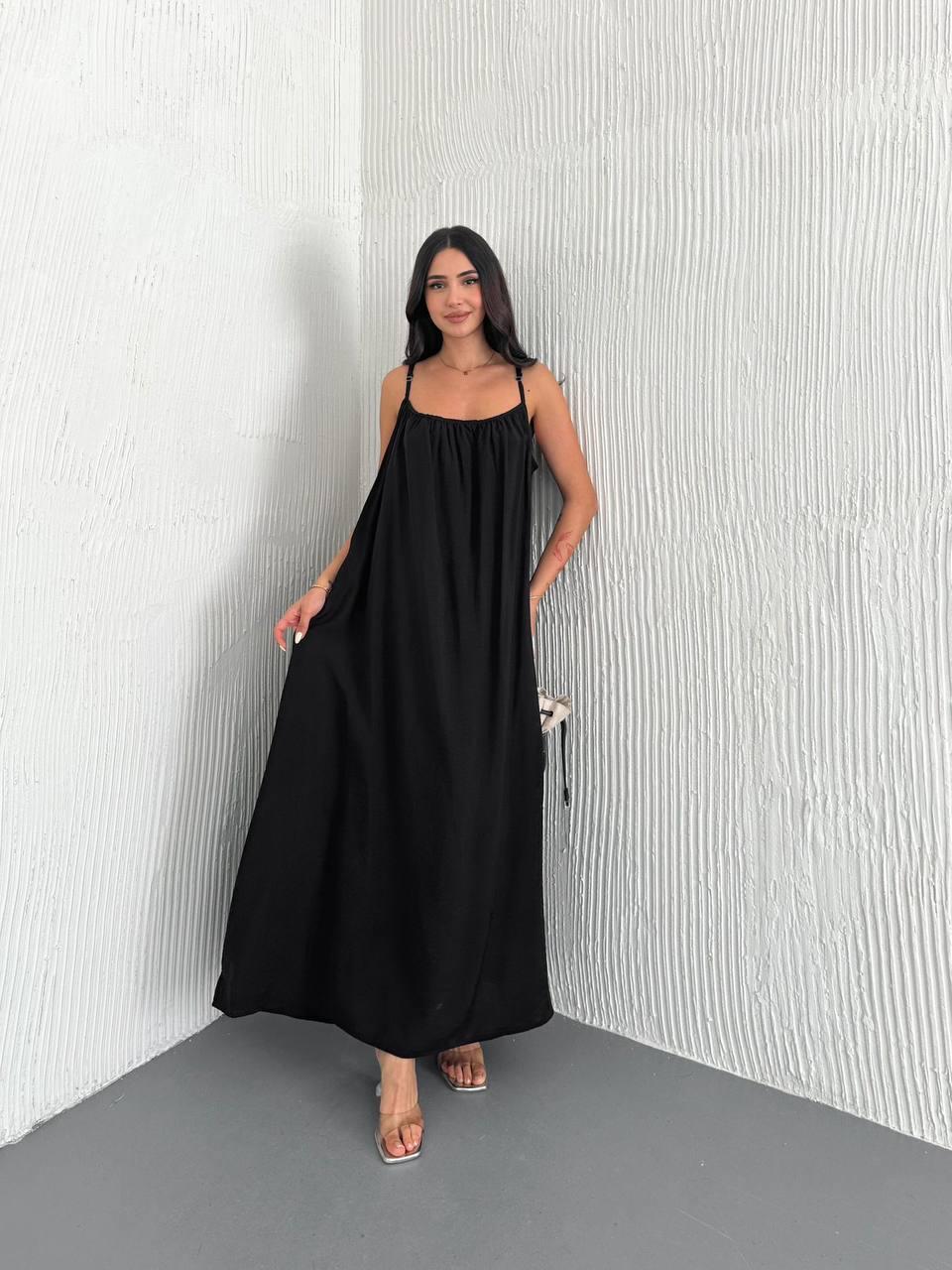 Sade Ve Şık İp Askılı Maxi Elbise