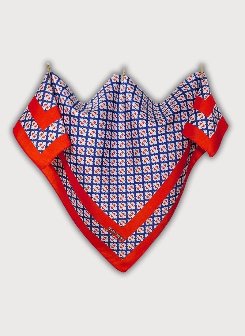 DENGE KOLEKSİYONU OSMANLI GEOMETRİK DESENLİ TWİLL SATEN FULAR