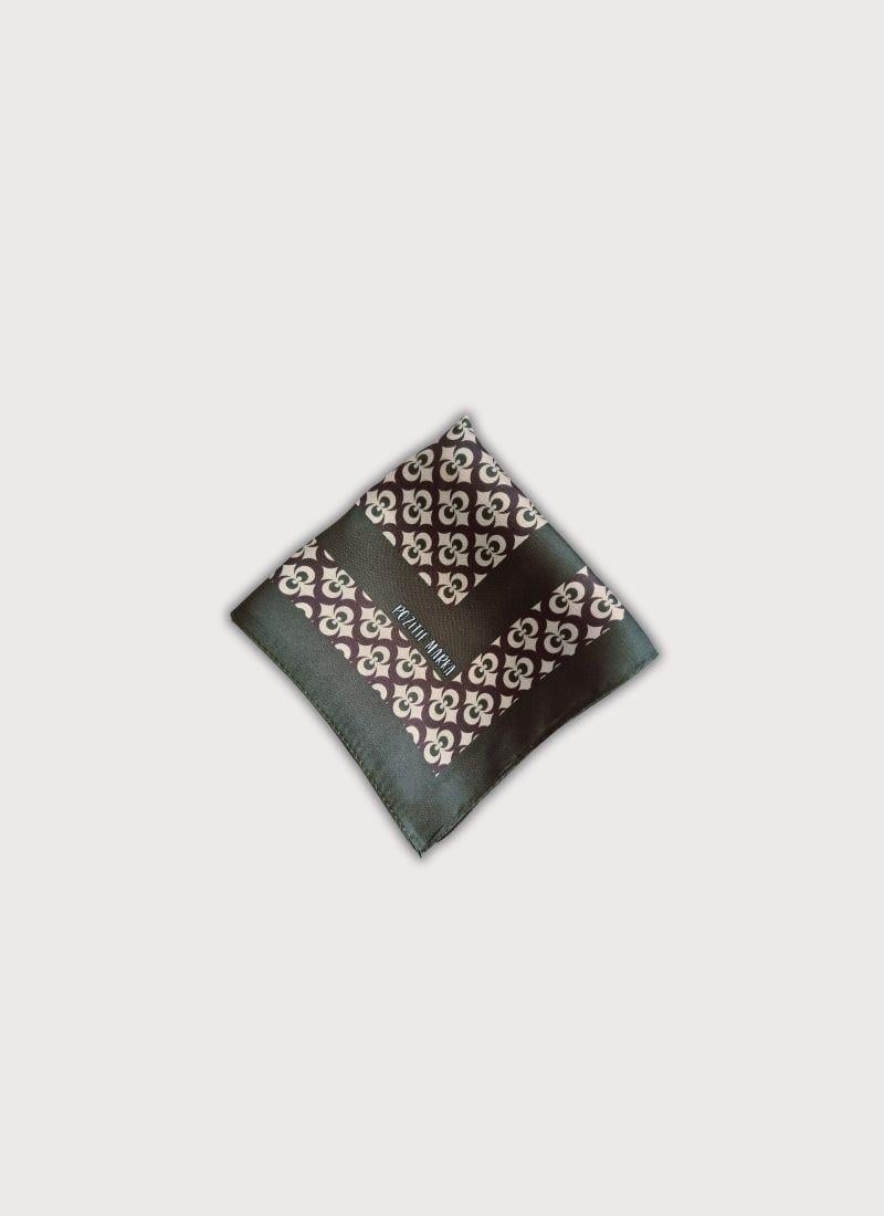 DENGE KOLEKSİYONU OSMANLI GEOMETRİK DESENLİ HAKİ TWİLL SATEN FULAR