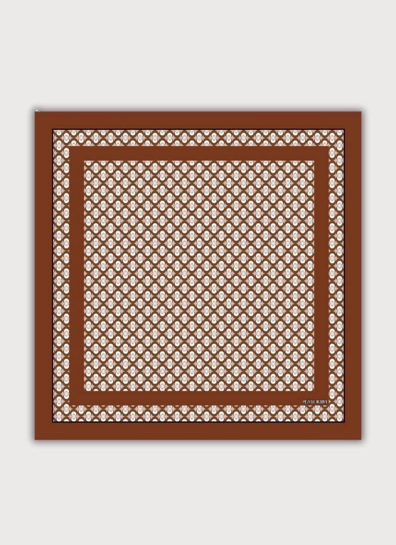 DENGE KOLEKSİYONU OSMANLI GEOMETRİK  DESENLİ TWİLL SATEN ÇANTA BOYU FULAR