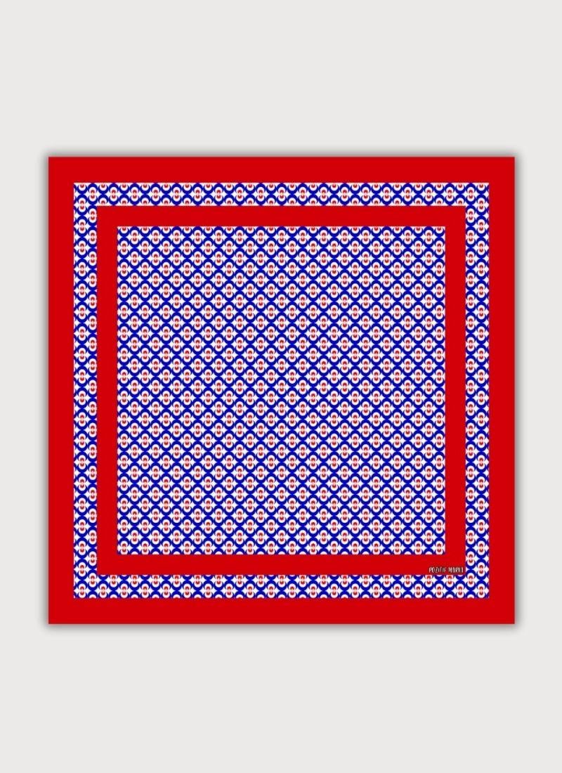 DENGE KOLEKSİYONU OSMANLI GEOMETRİK DESENLİ TWİLL SATEN FULAR