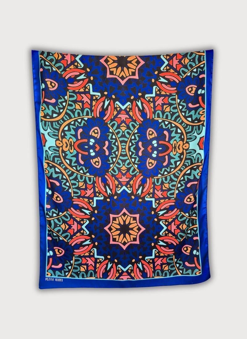 GECE MANDALA MAVİ ŞAL