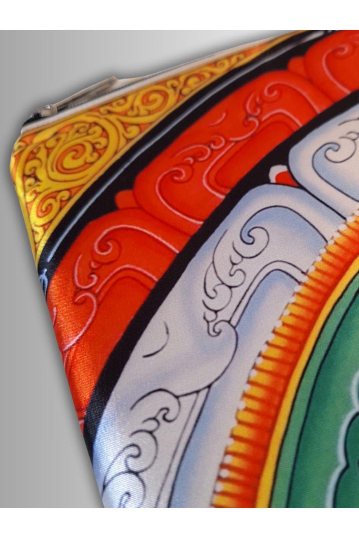 KADIN ÇANTA CLUTCH PORTFÖY YANTRA SEMBOL DESENLİ