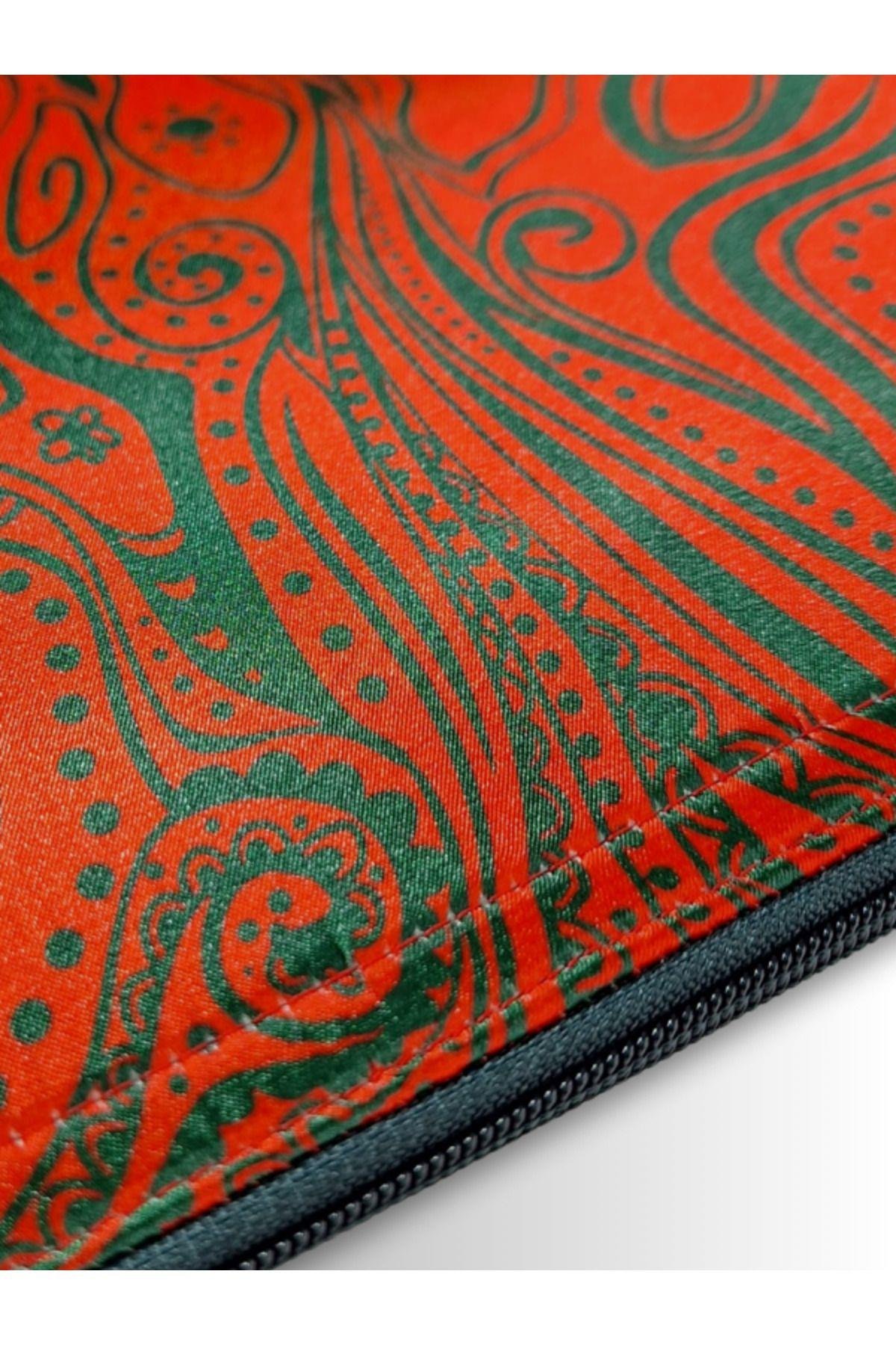 KADIN KIRMIZI ÇANTA CLUTCH PORTFÖY FİL DESENLİ