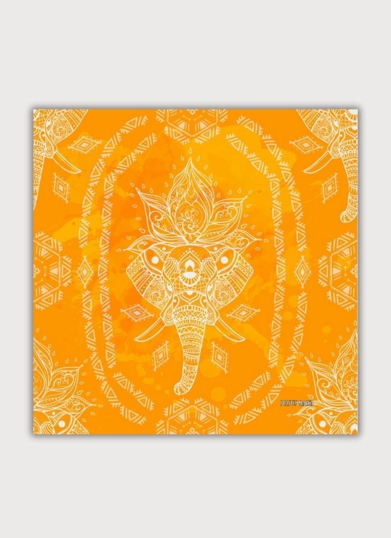 Meditasyon Koleksiyonu Fil Detaylı Turuncu Bandana Fular
