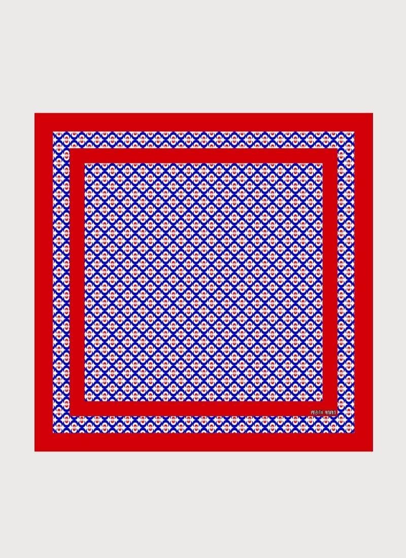 Osmanlı Geometrik Desenli Twill Saten Eşarp