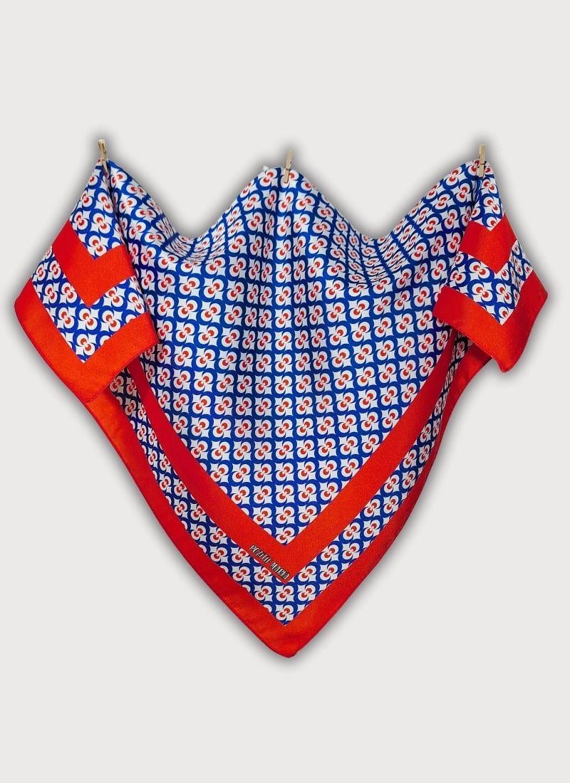 Osmanlı Geometrik Desenli Twill Saten Eşarp