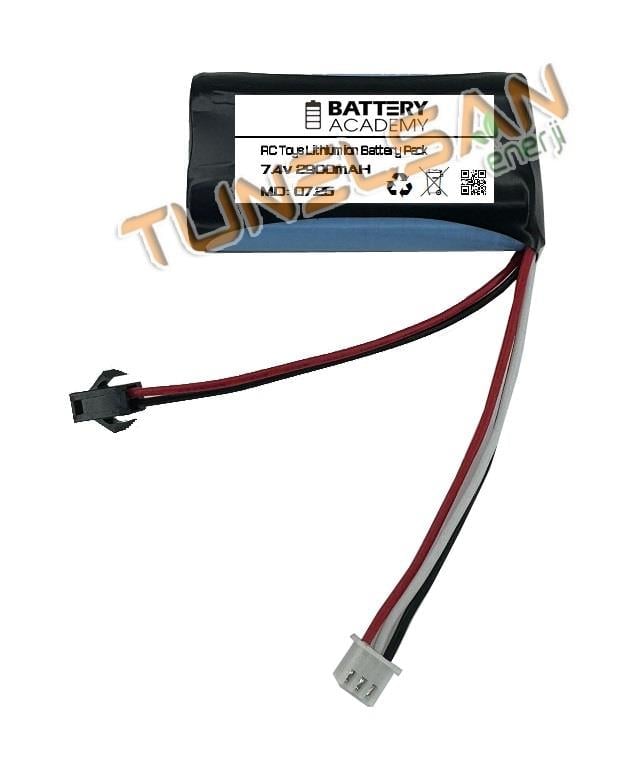 7.4v 2900mAH Siyah 2 Pin Soketli Balans Konnektörlü Oyuncak Pili