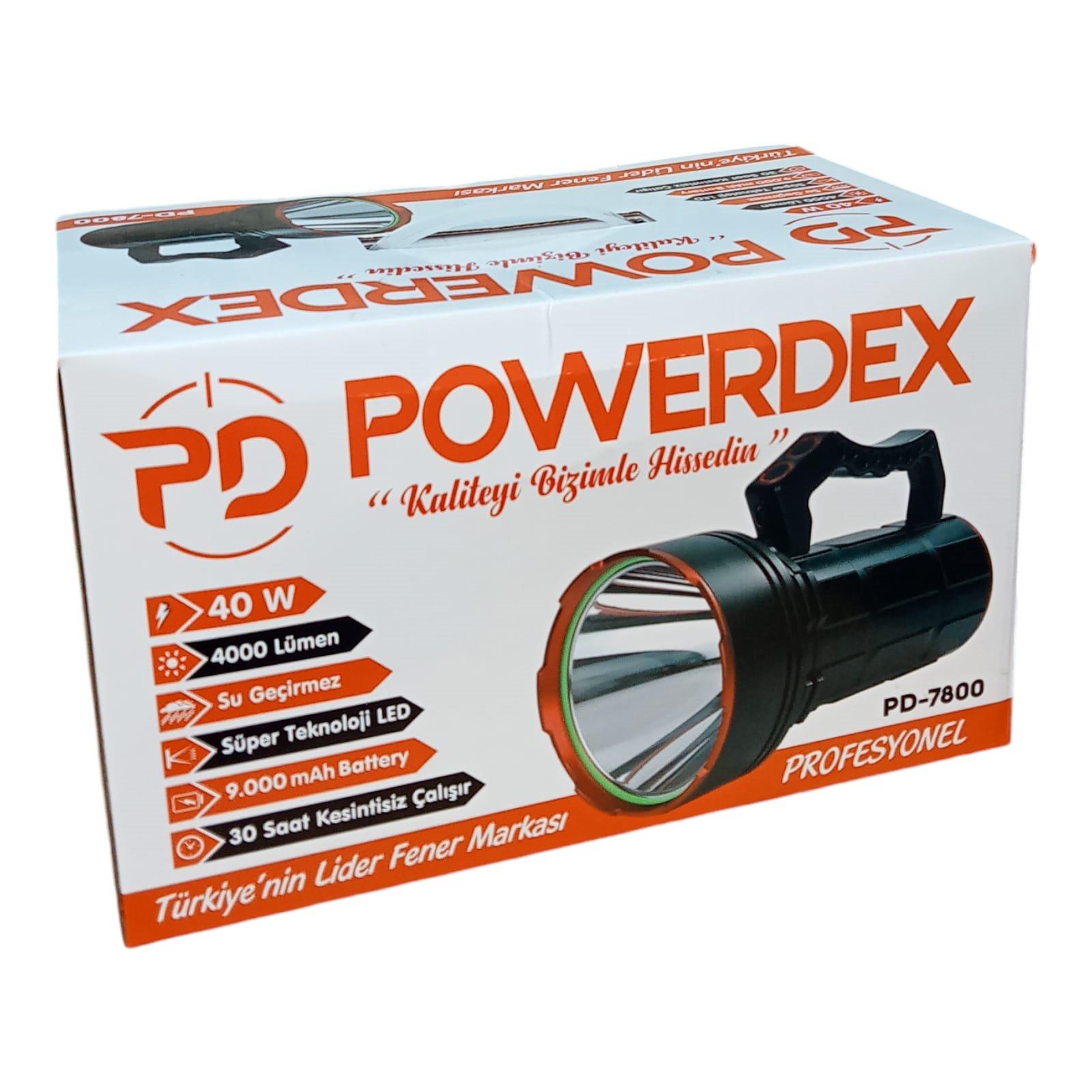 Powerdex PD-7800 50W 5000 Lümen Şarjlı El Feneri
